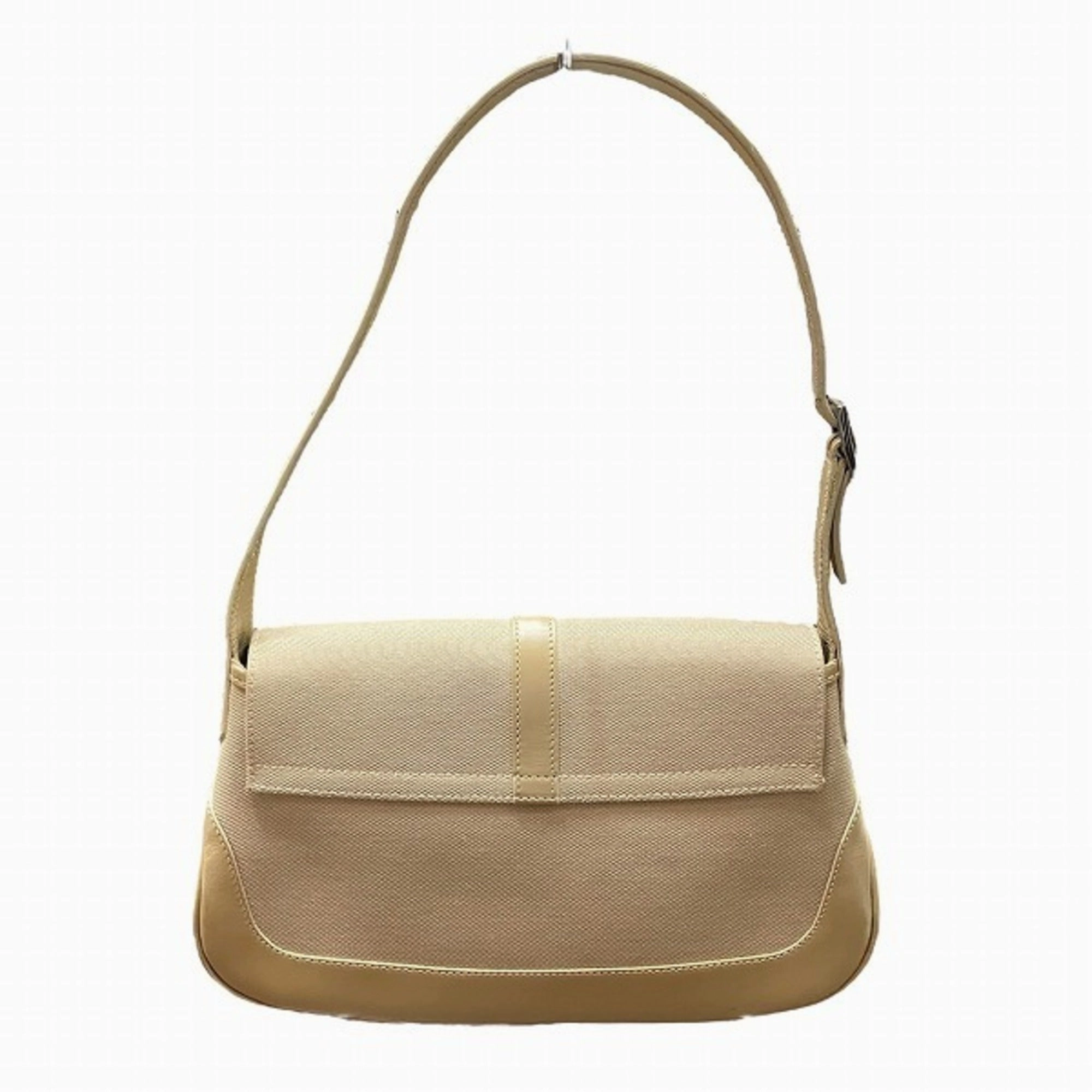 Gucci Jackie  Canvas Leather Shoulder Bag (Pre-Owned)