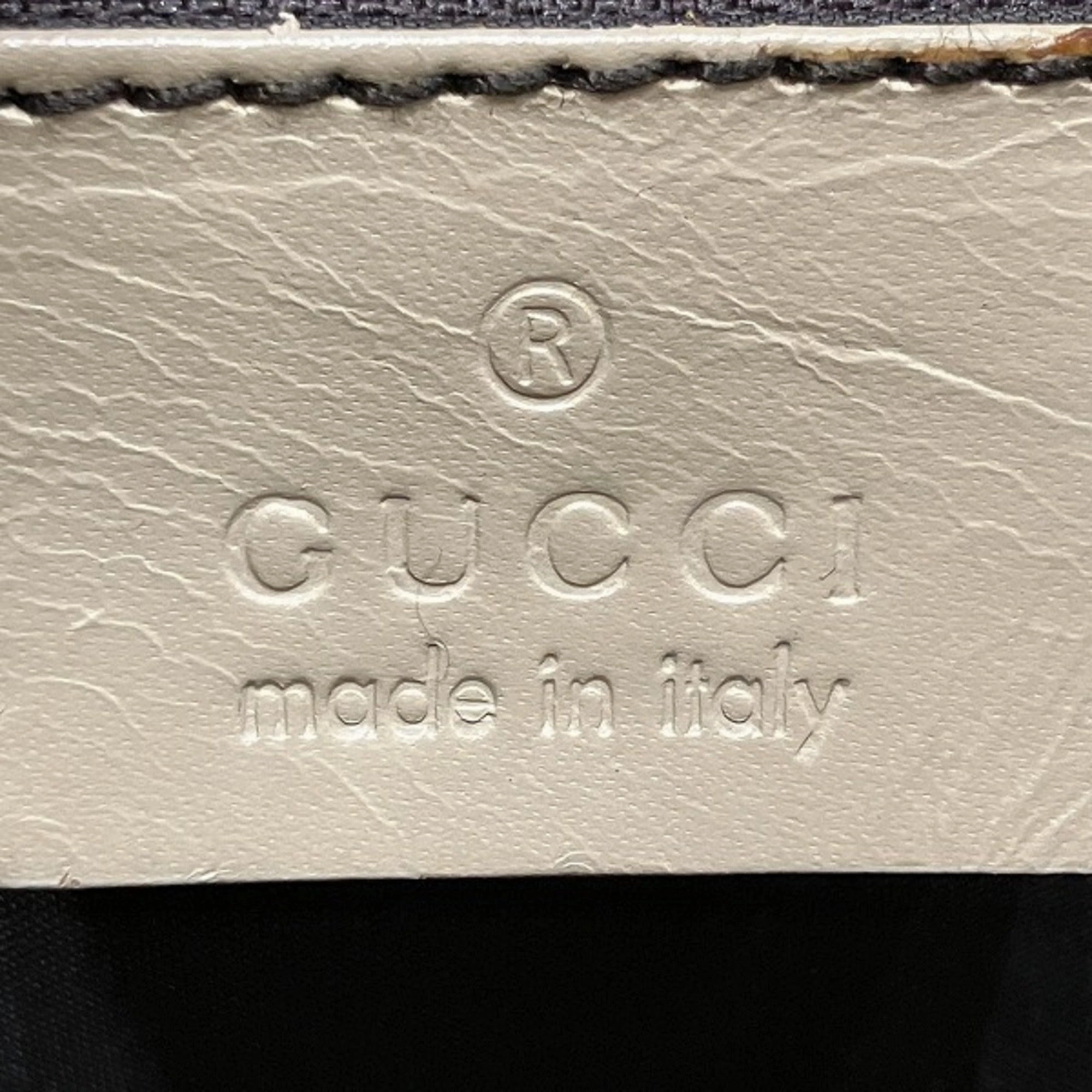 Gucci Jackie  Canvas Leather Shoulder Bag (Pre-Owned)