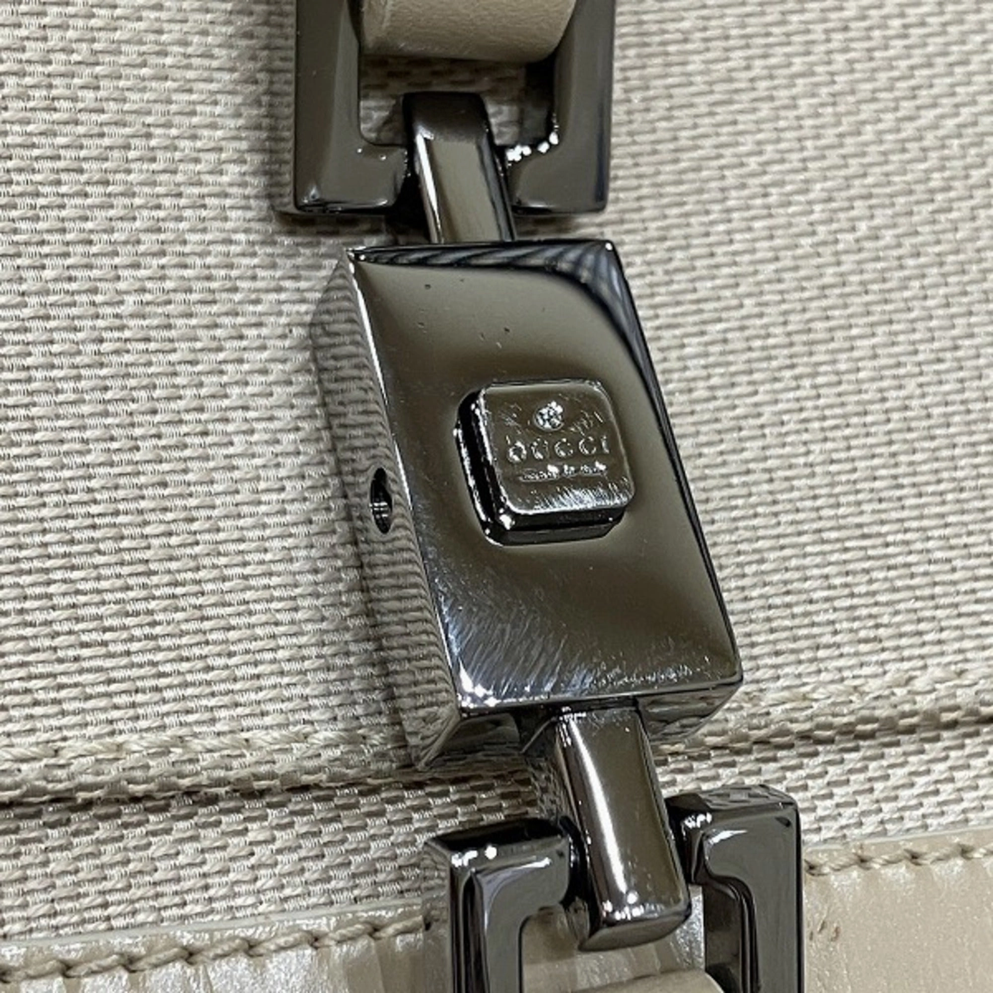 Gucci Jackie  Canvas Leather Shoulder Bag (Pre-Owned)