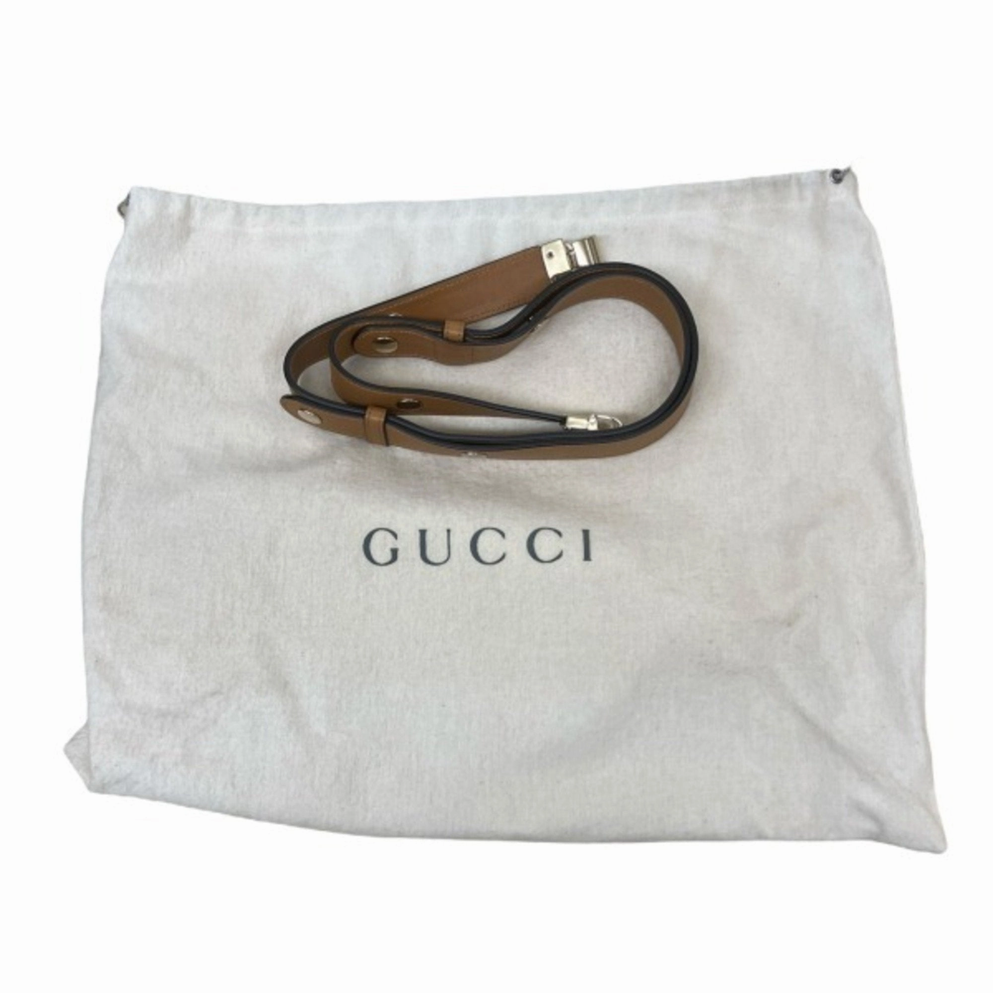 Gucci  Leather Canvas Handbag Shoulder Bag (Pre-Owned)