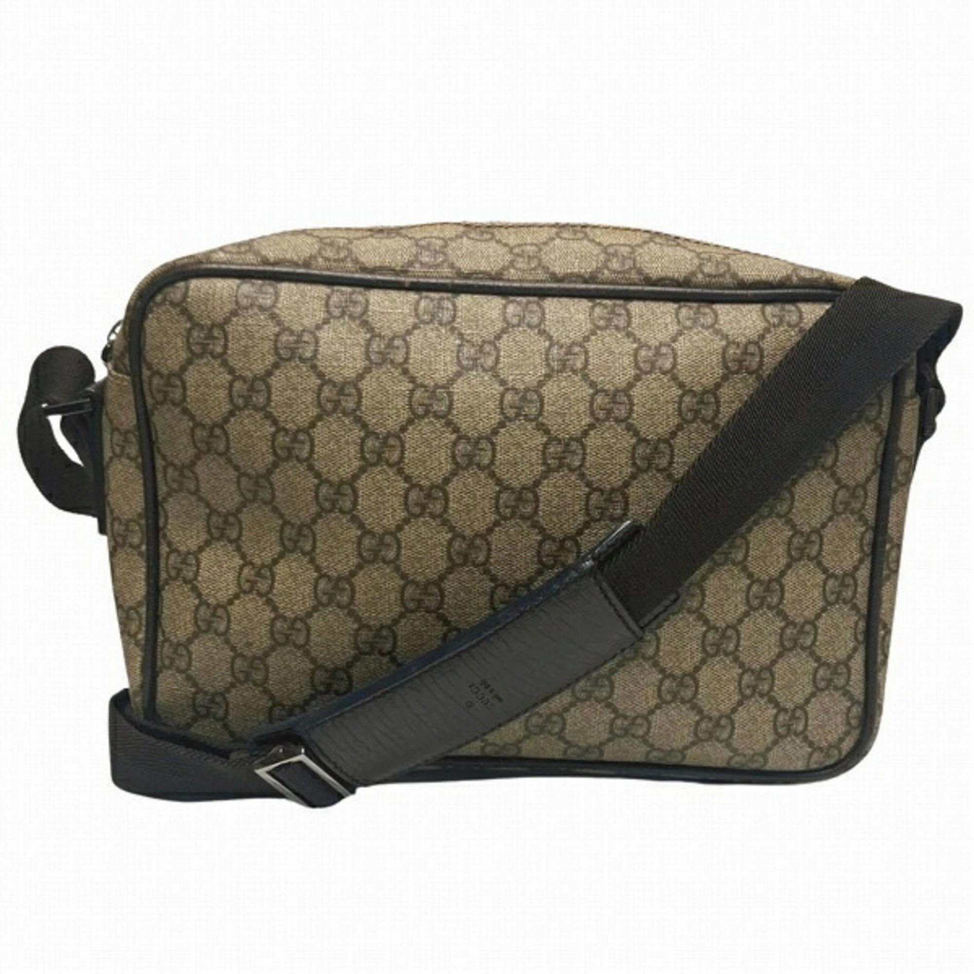 Gucci  Leather Canvas Shoulder Bag (Pre-Owned)
