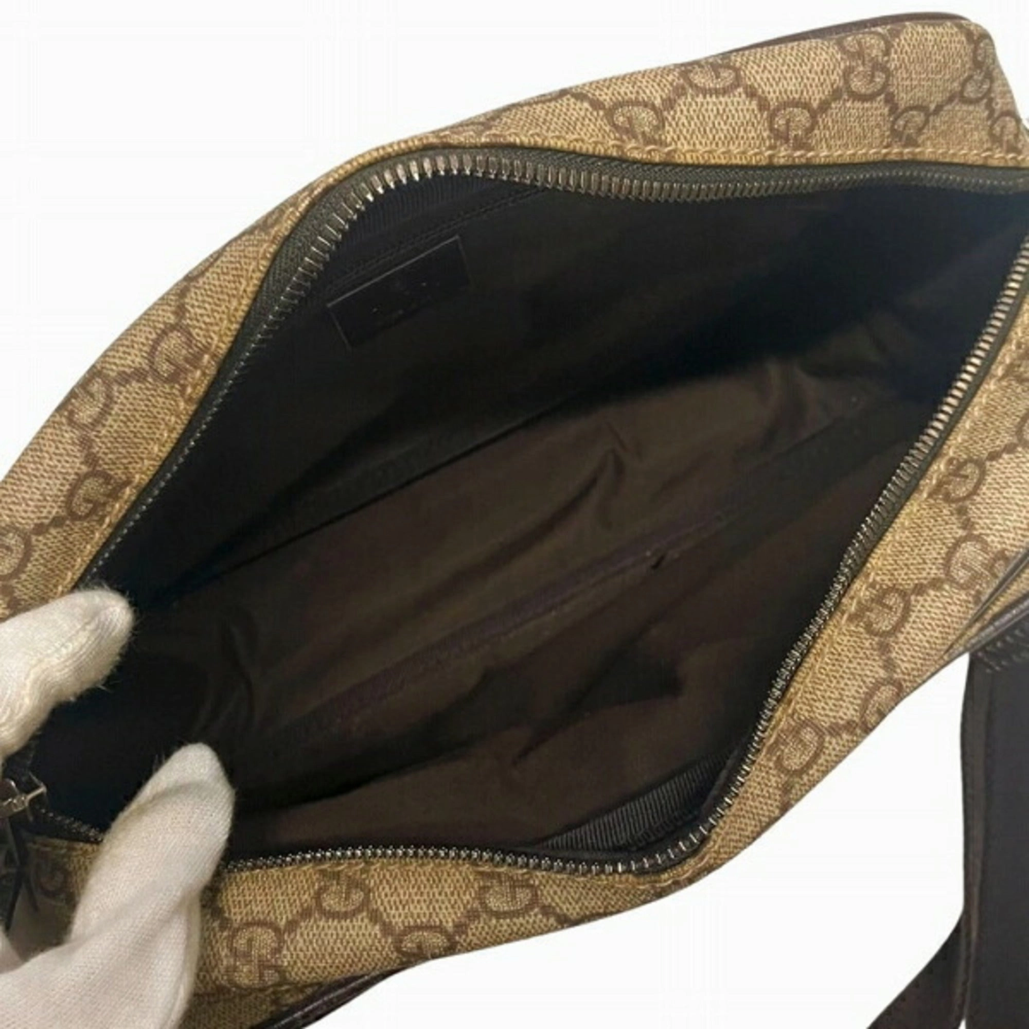 Gucci  Leather Canvas Shoulder Bag (Pre-Owned)