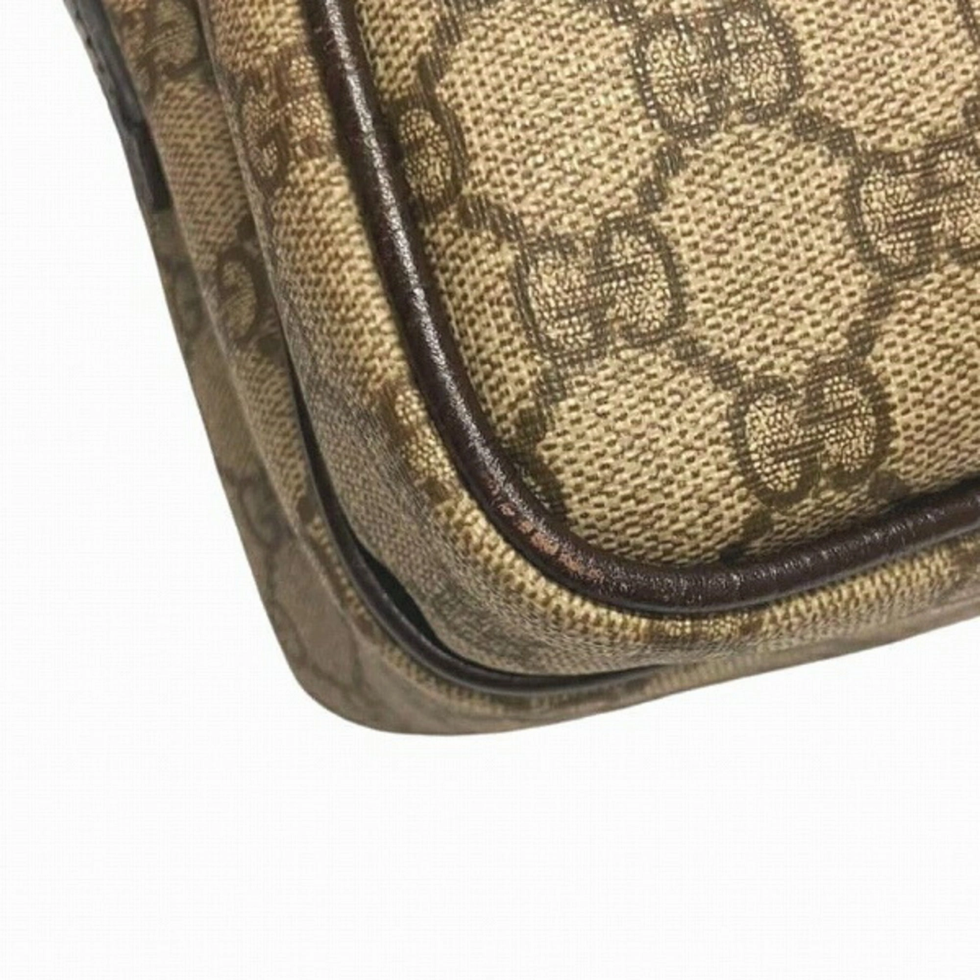 Gucci  Leather Canvas Shoulder Bag (Pre-Owned)
