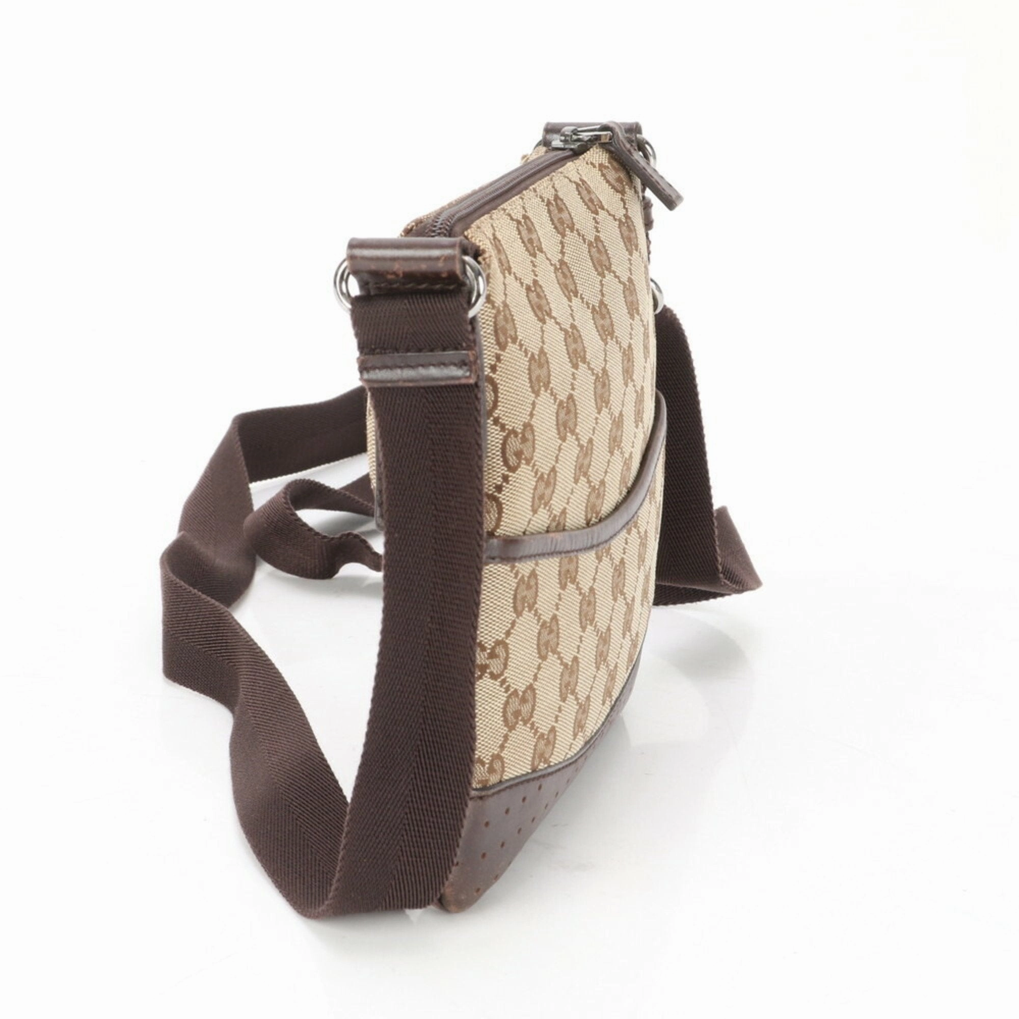 Gucci  Leather Canvas Shoulder Bag Tote Bag (Pre-Owned)