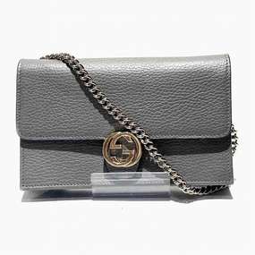 Gucci  Leather Chain/Shoulder Wallet (Pre-Owned)