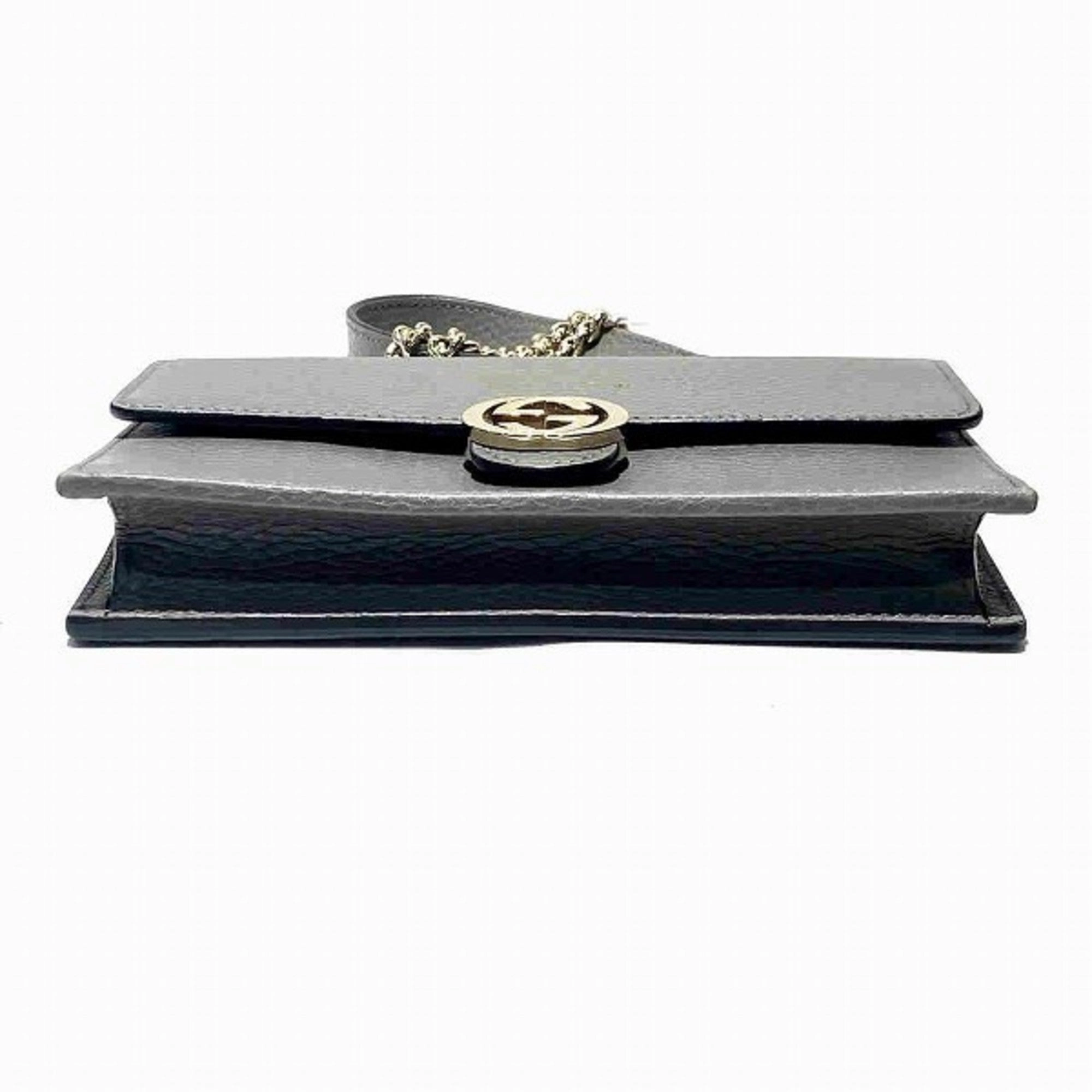 Gucci  Leather Chain/Shoulder Wallet (Pre-Owned)