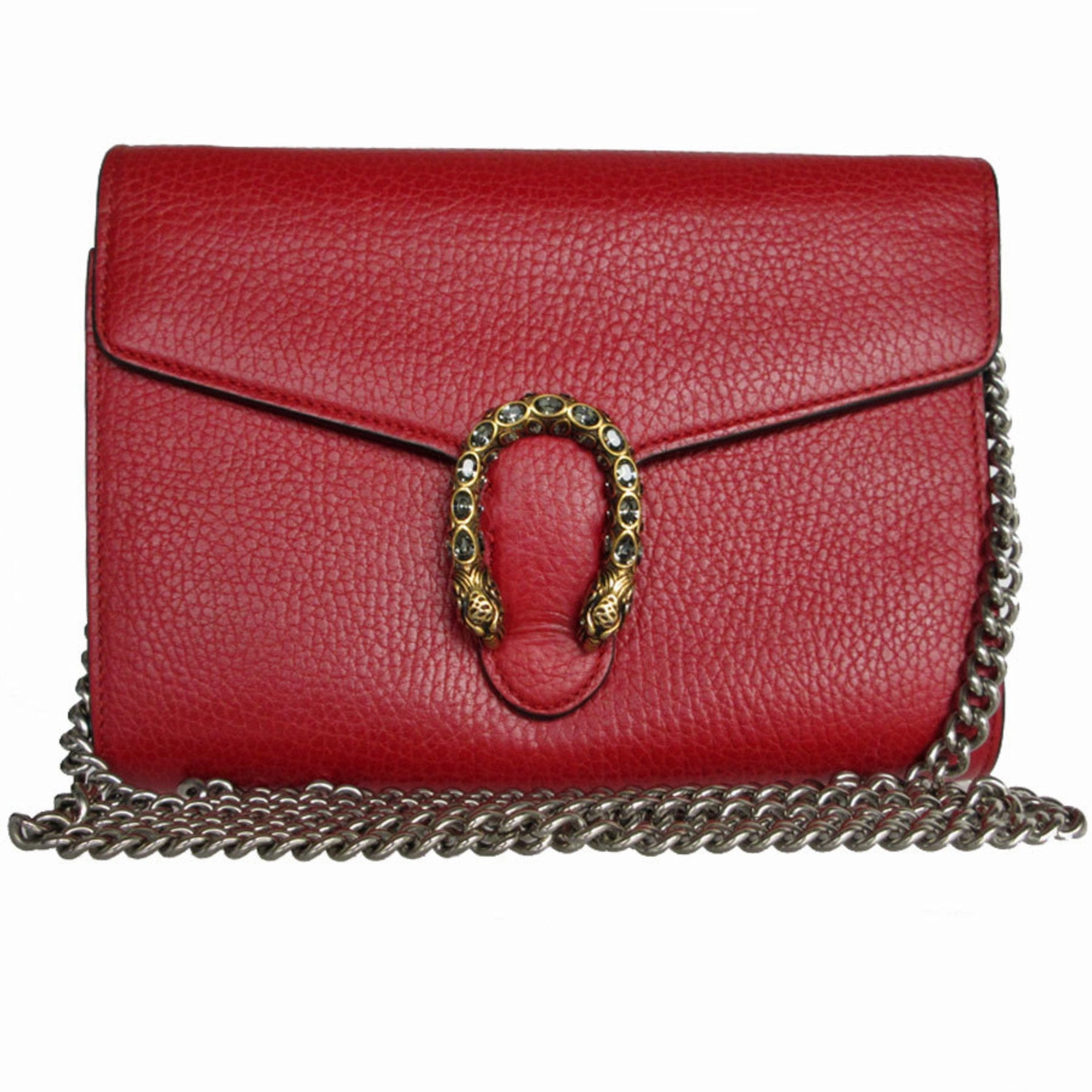 Gucci  Leather Chain/Shoulder Wallet (Pre-Owned)