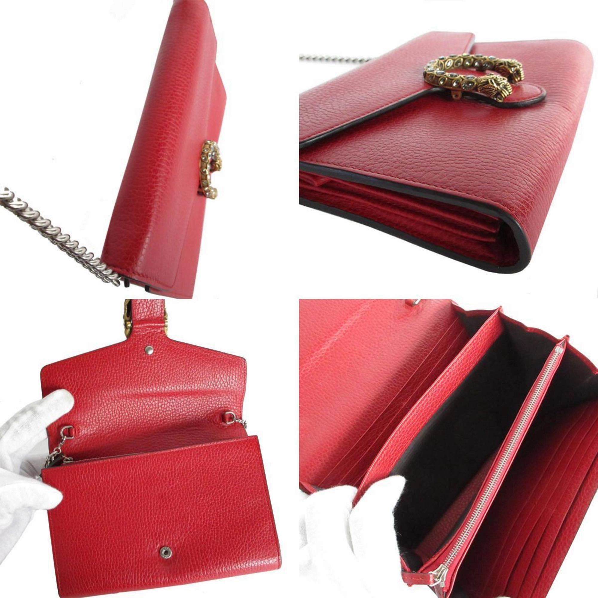 Gucci  Leather Chain/Shoulder Wallet (Pre-Owned)