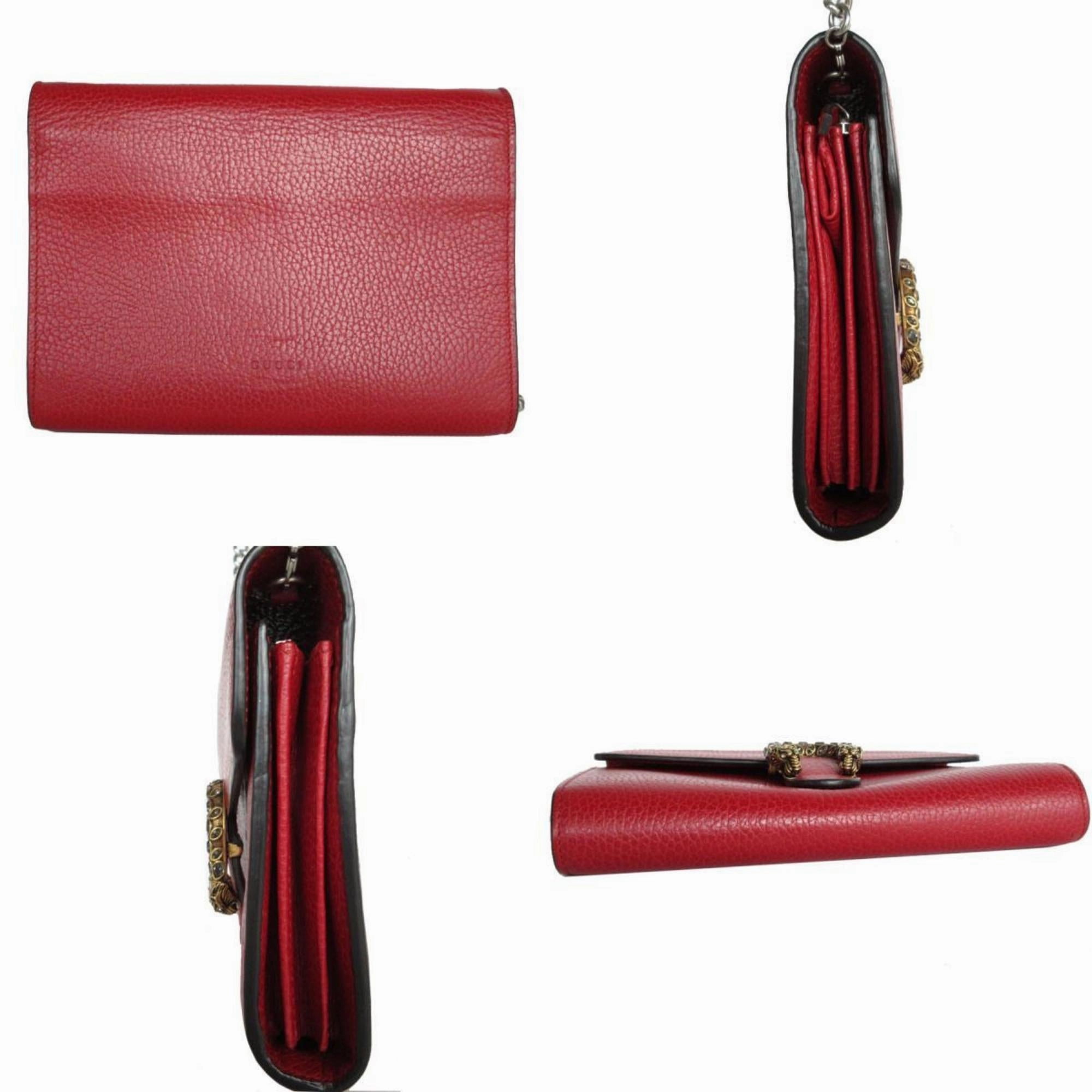 Gucci  Leather Chain/Shoulder Wallet (Pre-Owned)