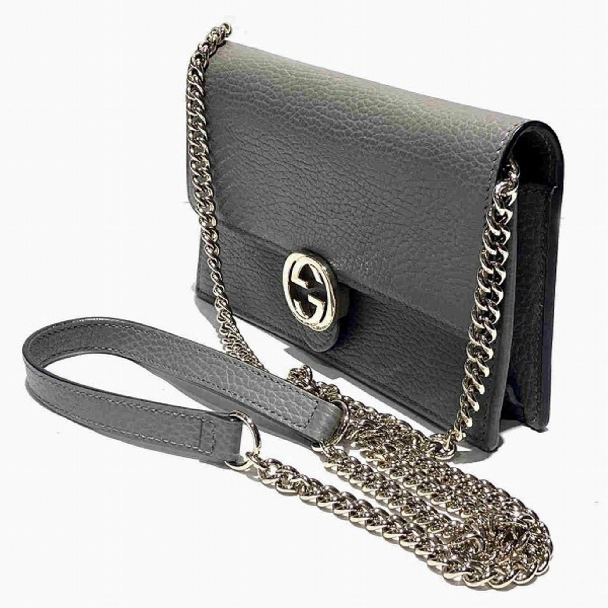 Gucci  Leather Chain/Shoulder Wallet (Pre-Owned)