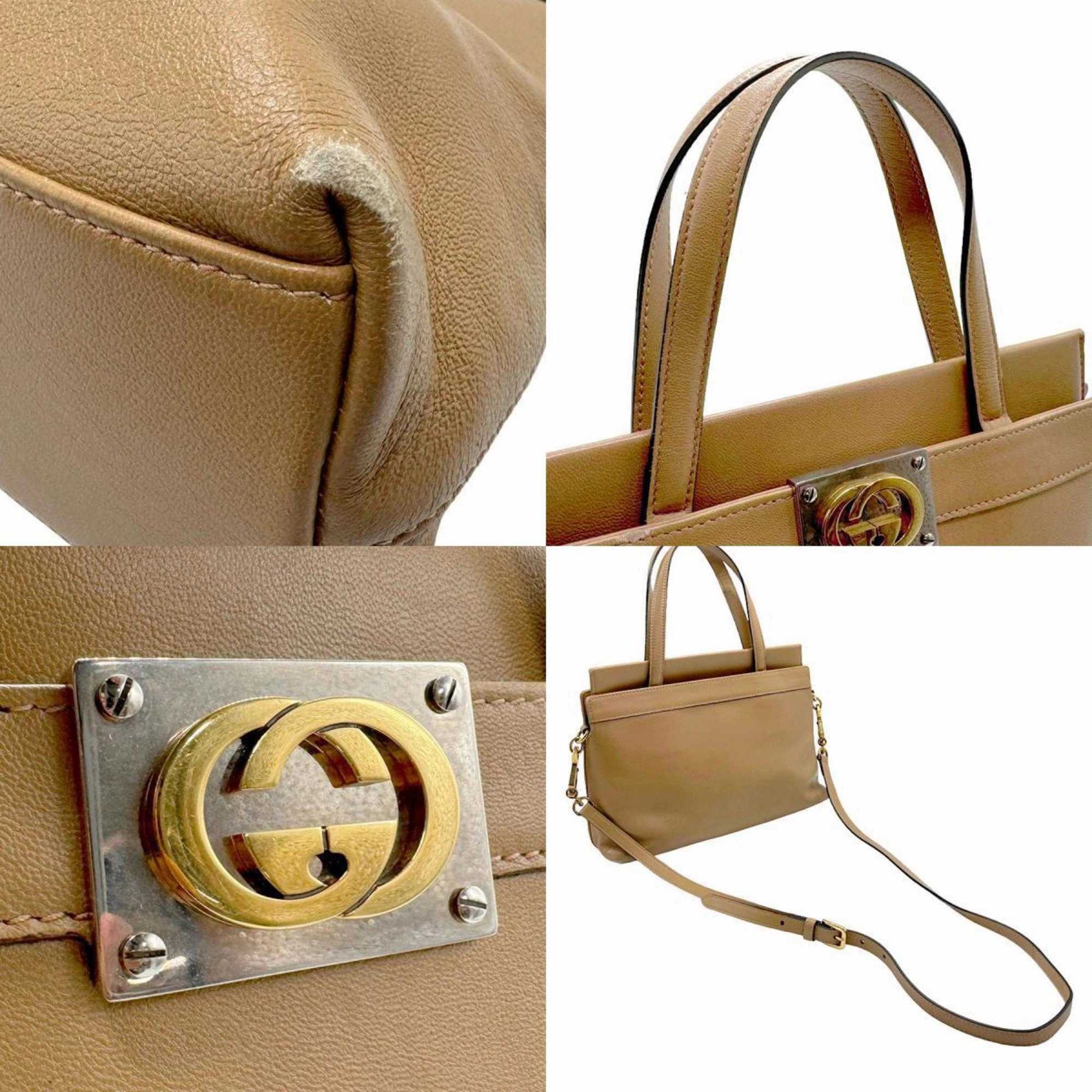 Gucci  Leather Handbag Shoulder Bag (Pre-Owned)