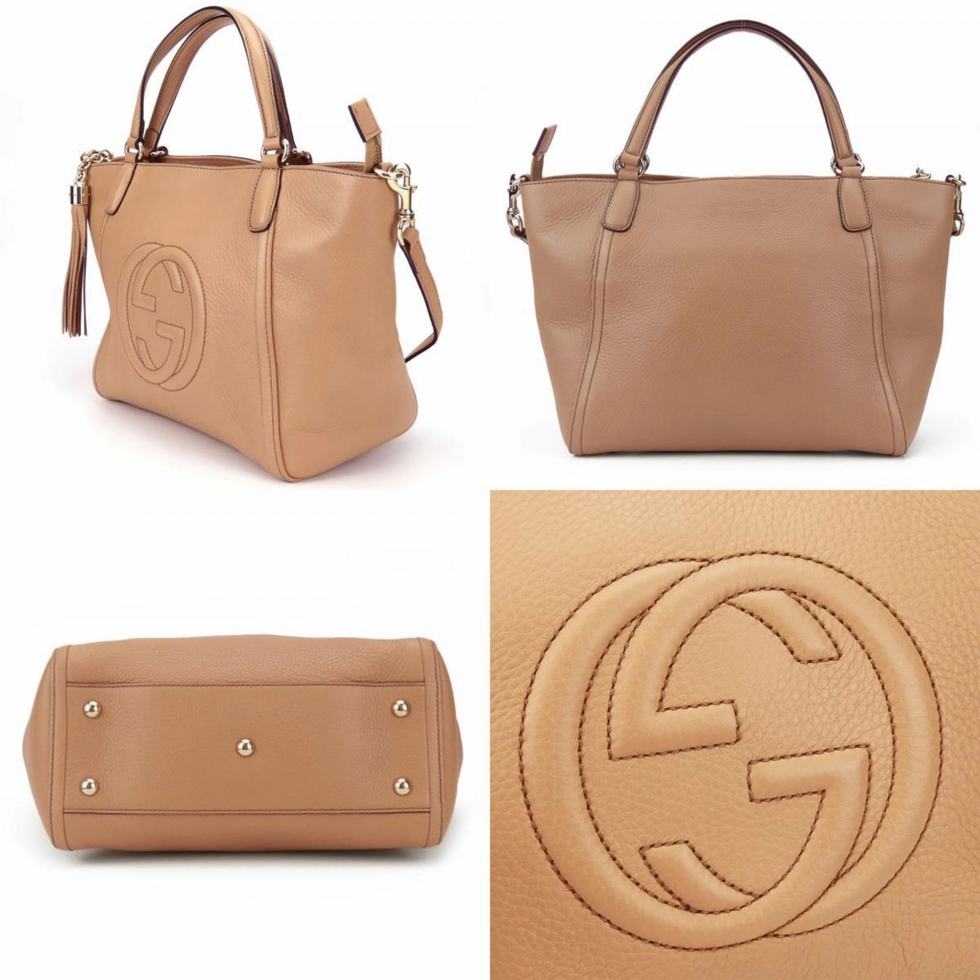 Gucci  Leather Handbag Shoulder Bag (Pre-Owned)