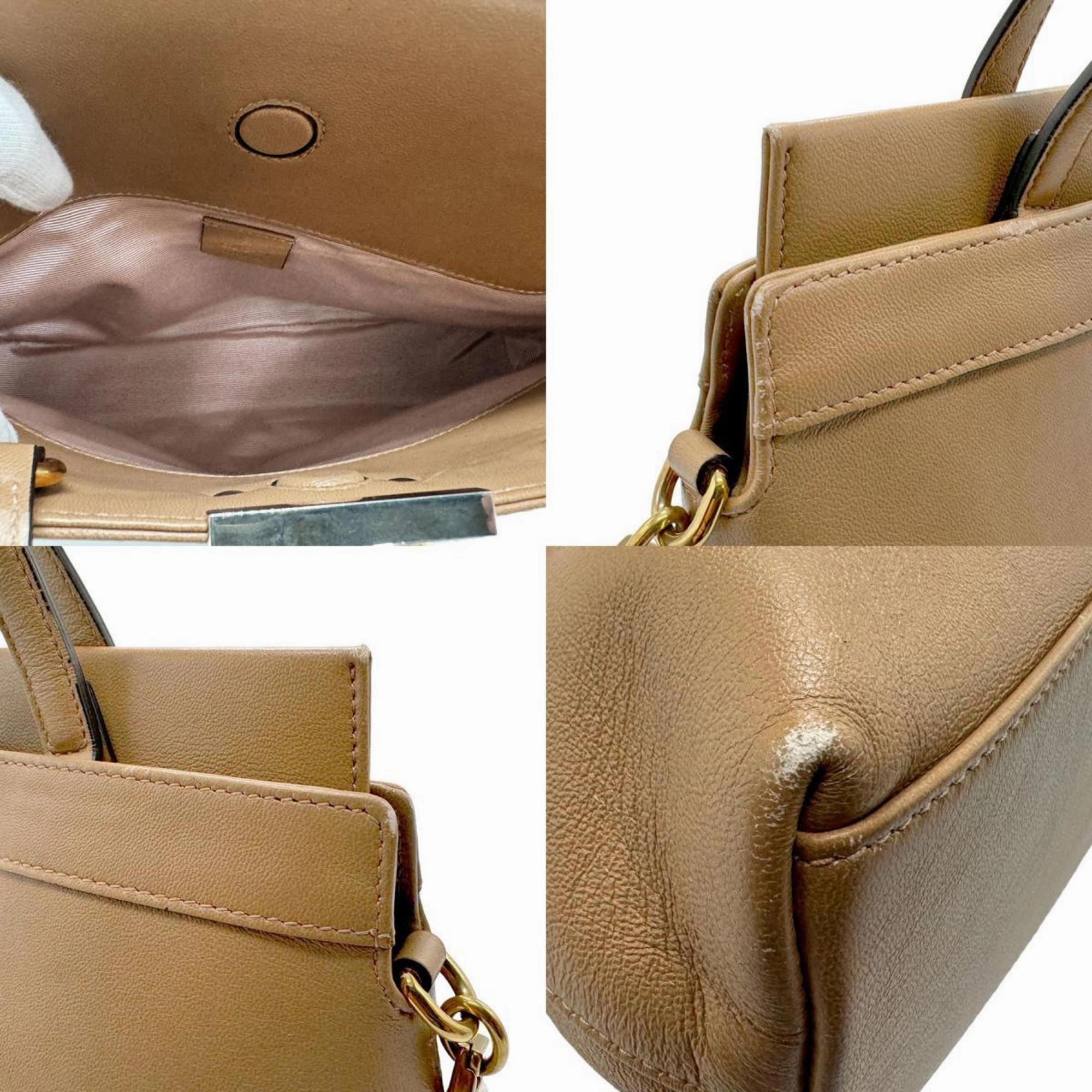 Gucci  Leather Handbag Shoulder Bag (Pre-Owned)
