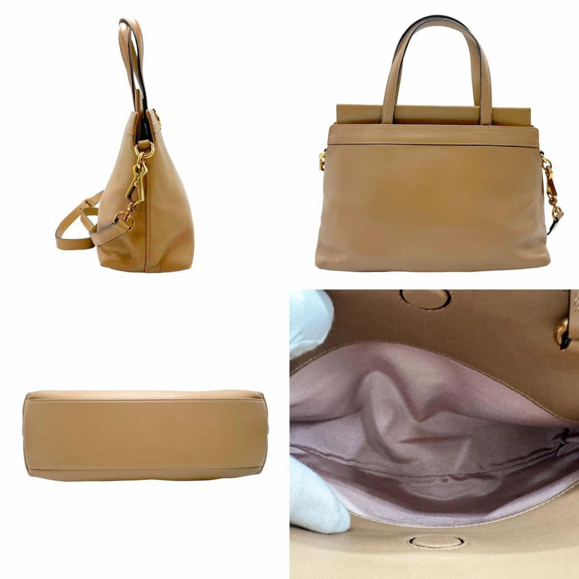 Gucci  Leather Handbag Shoulder Bag (Pre-Owned)