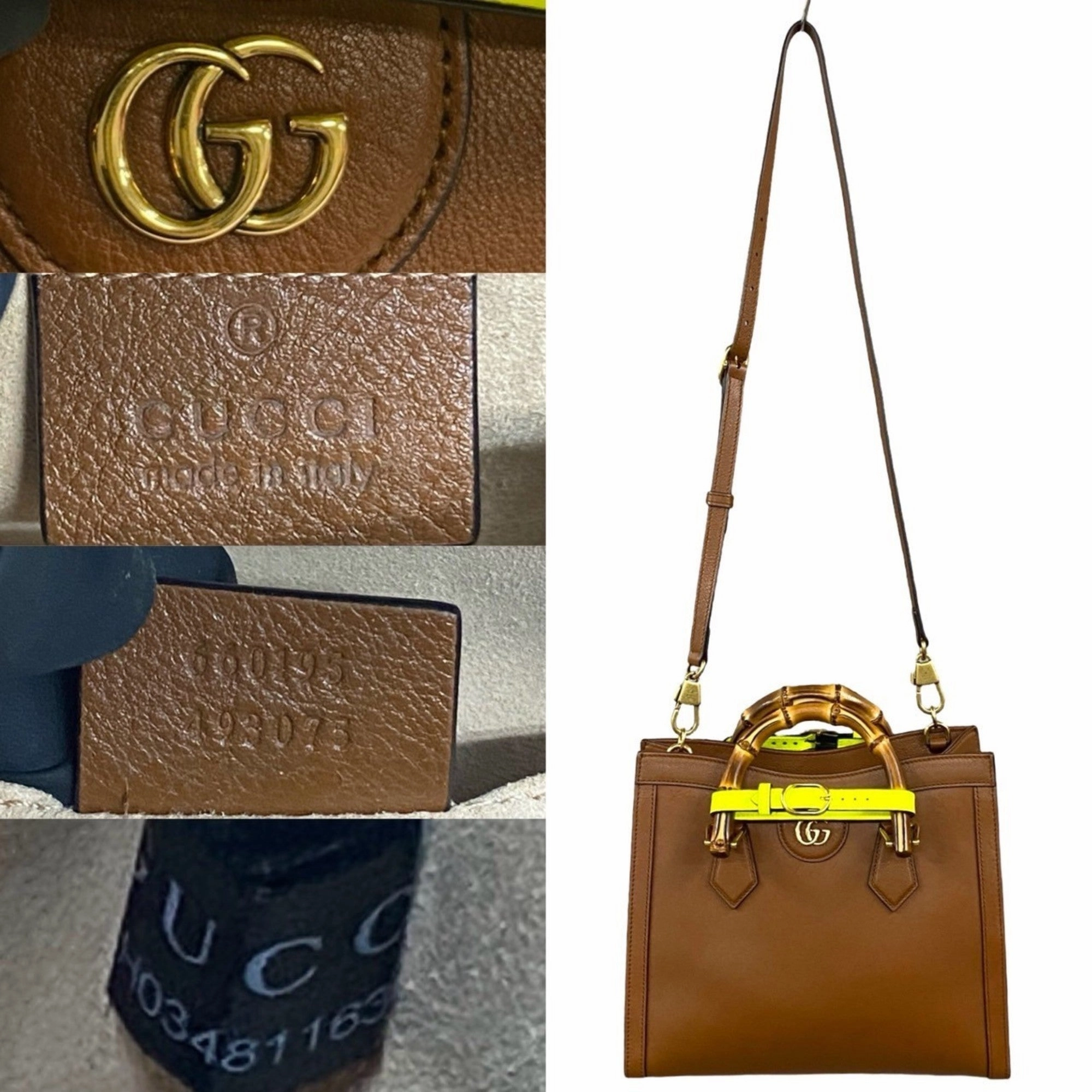Gucci  Leather Handbag Shoulder Bag Tote Bag (Pre-Owned)