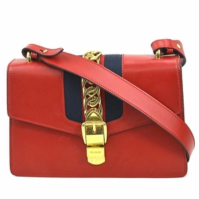 Gucci  Leather Metal Shoulder Bag (Pre-Owned)