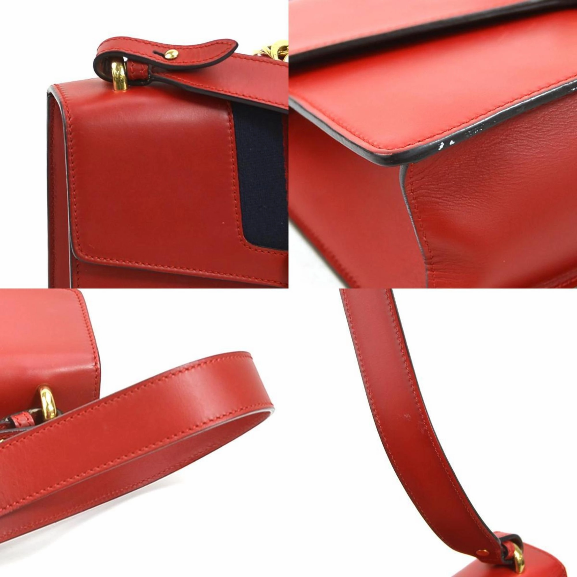 Gucci  Leather Metal Shoulder Bag (Pre-Owned)