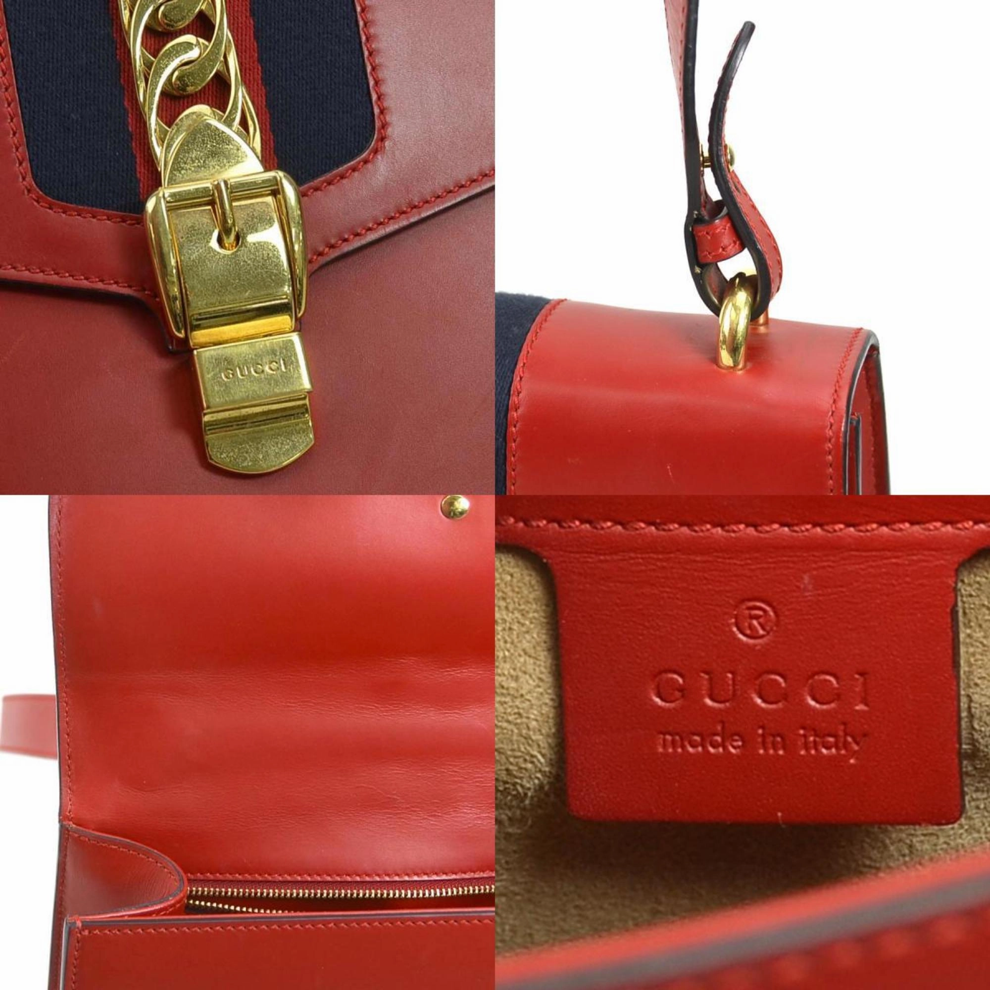 Gucci  Leather Metal Shoulder Bag (Pre-Owned)