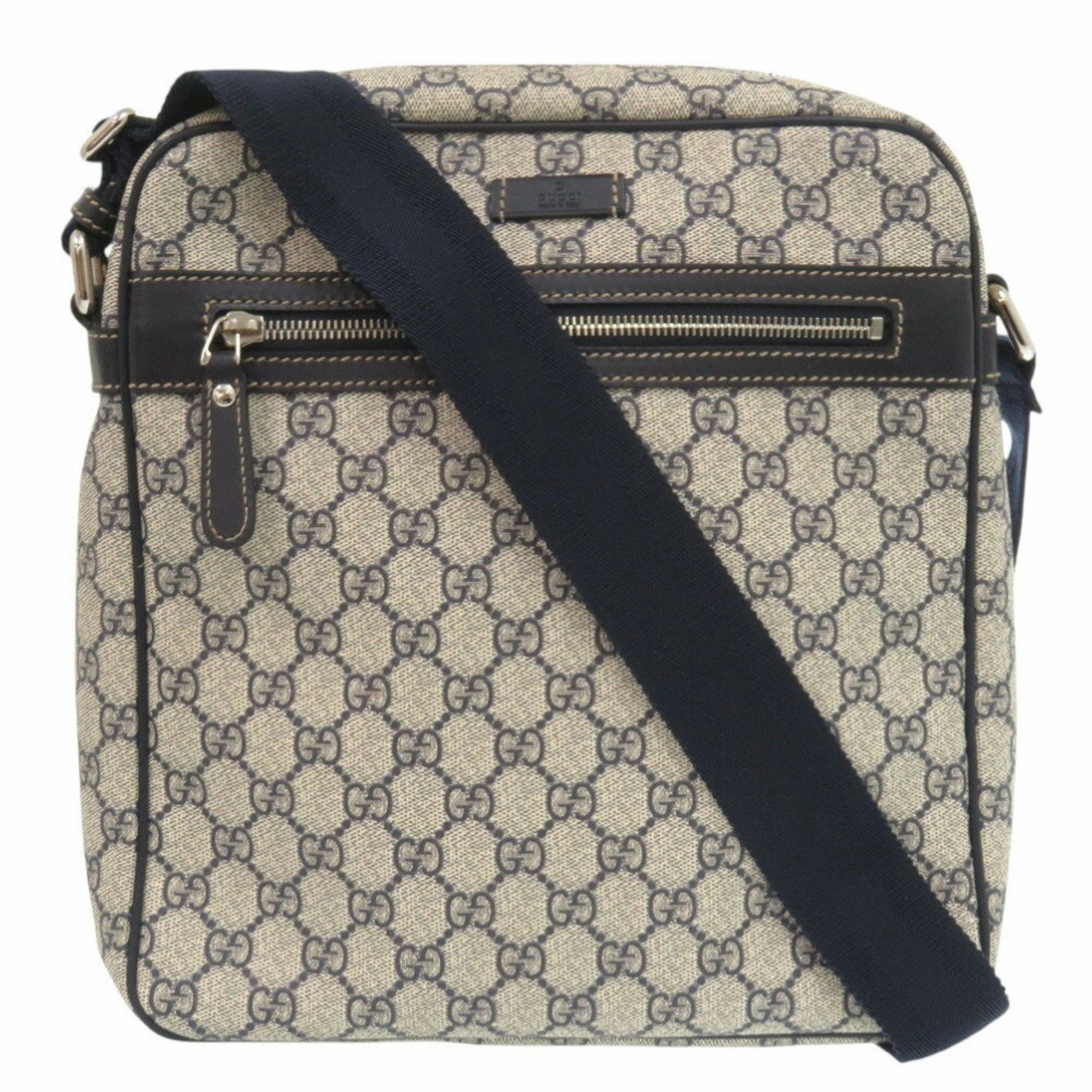 Gucci  Navy Gg Supreme Shoulder Bag (Pre-Owned)