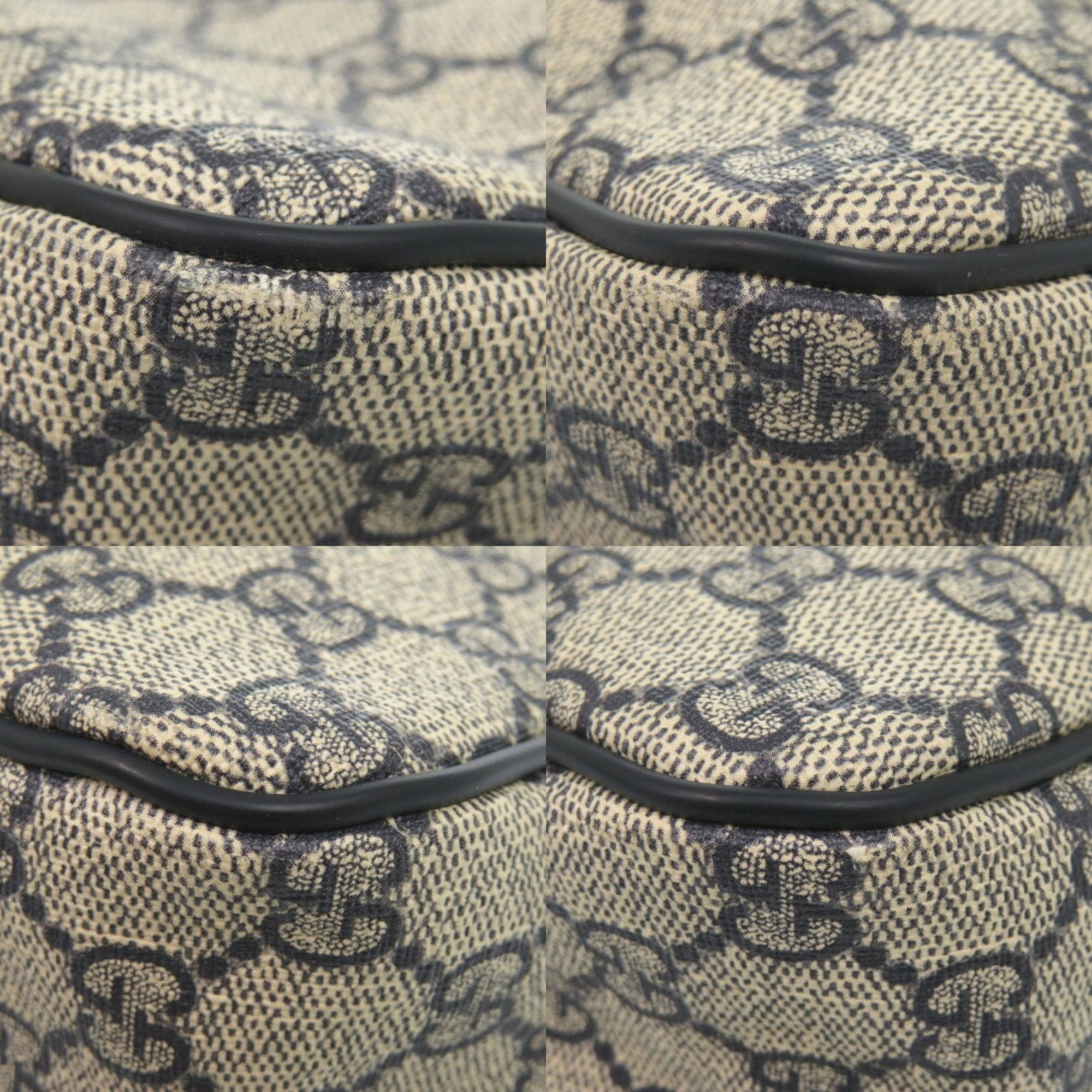 Gucci  Navy Gg Supreme Shoulder Bag (Pre-Owned)