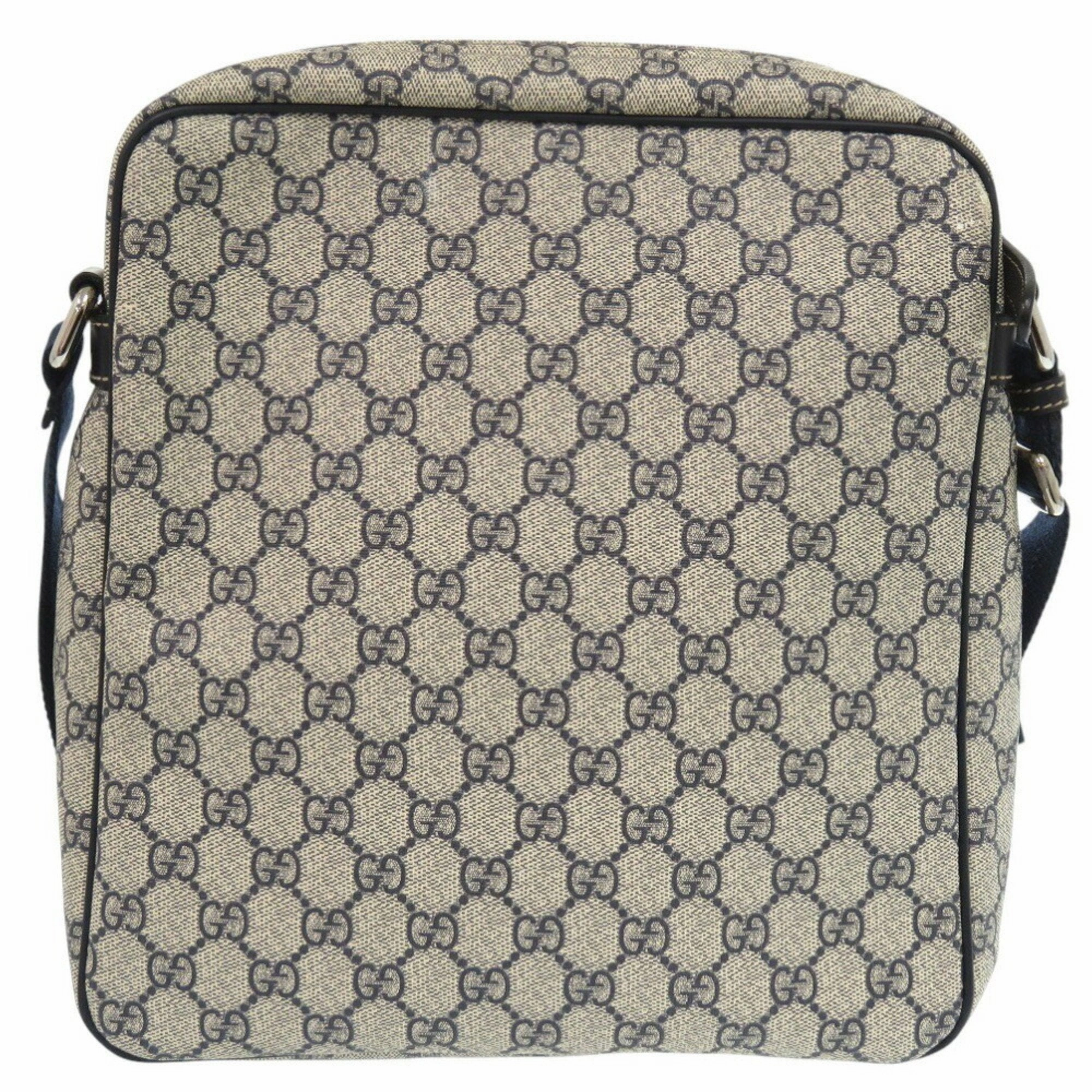 Gucci  Navy Gg Supreme Shoulder Bag (Pre-Owned)
