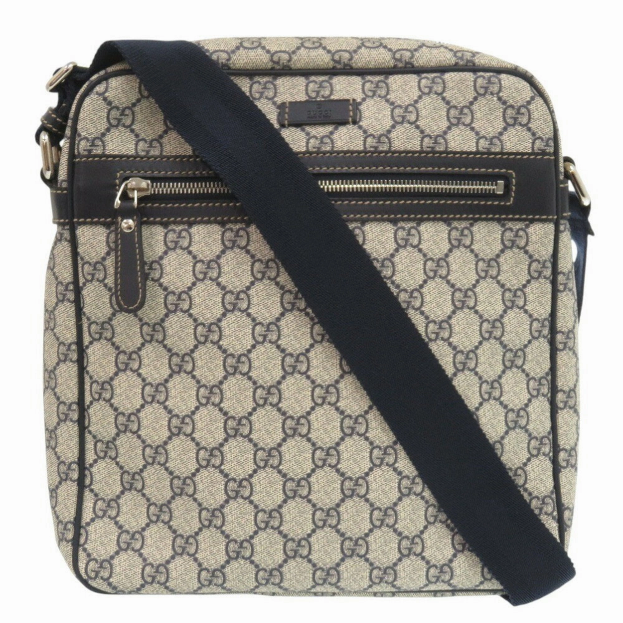 Gucci  Navy Gg Supreme Shoulder Bag (Pre-Owned)