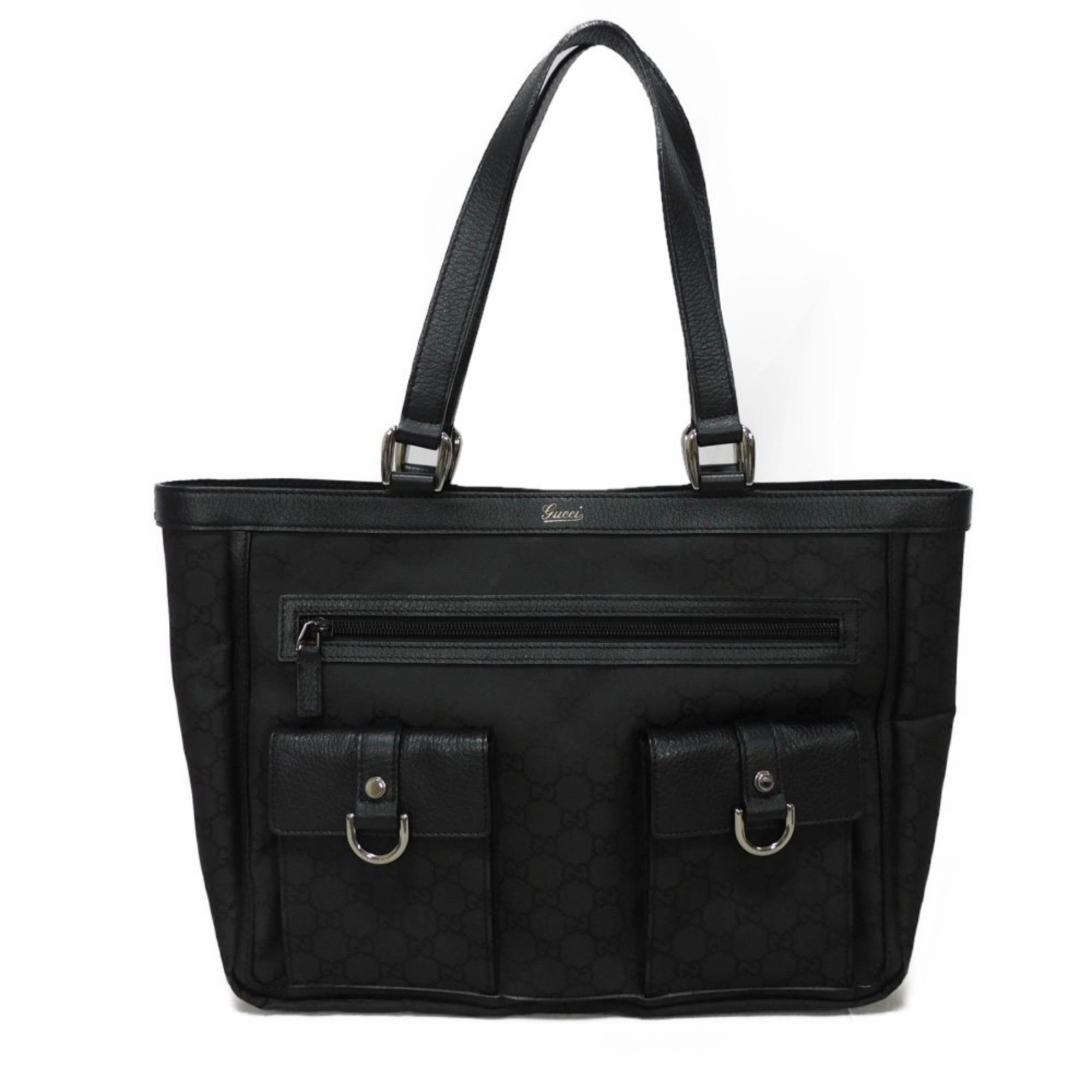 Gucci  Nylon Leather Shoulder Bag Tote Bag (Pre-Owned)