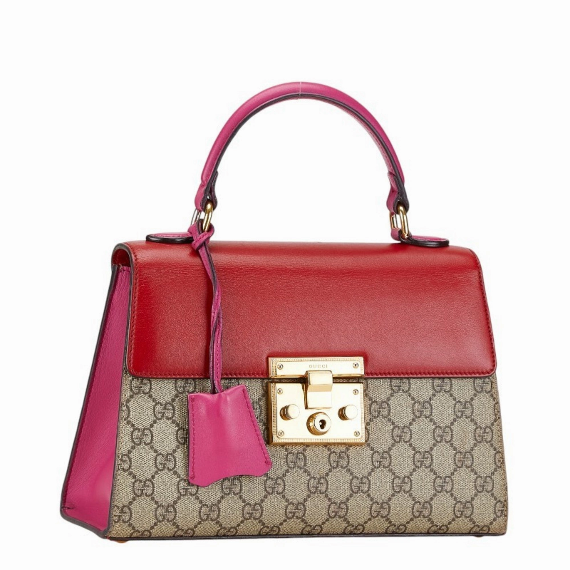 Gucci  pink  Color Pvc Leather Handbag Shoulder Bag (Pre-Owned)