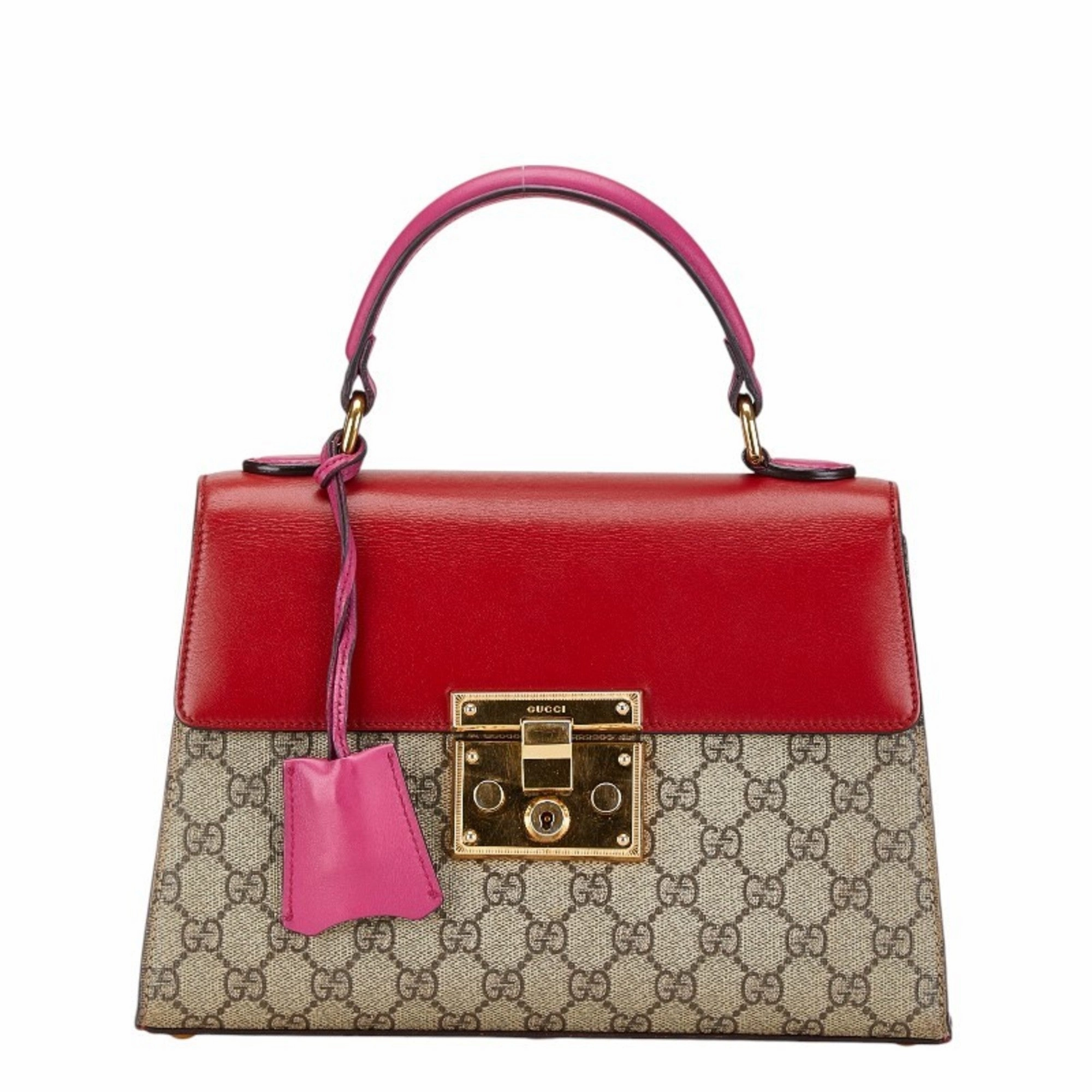 Gucci  pink  Color Pvc Leather Handbag Shoulder Bag (Pre-Owned)