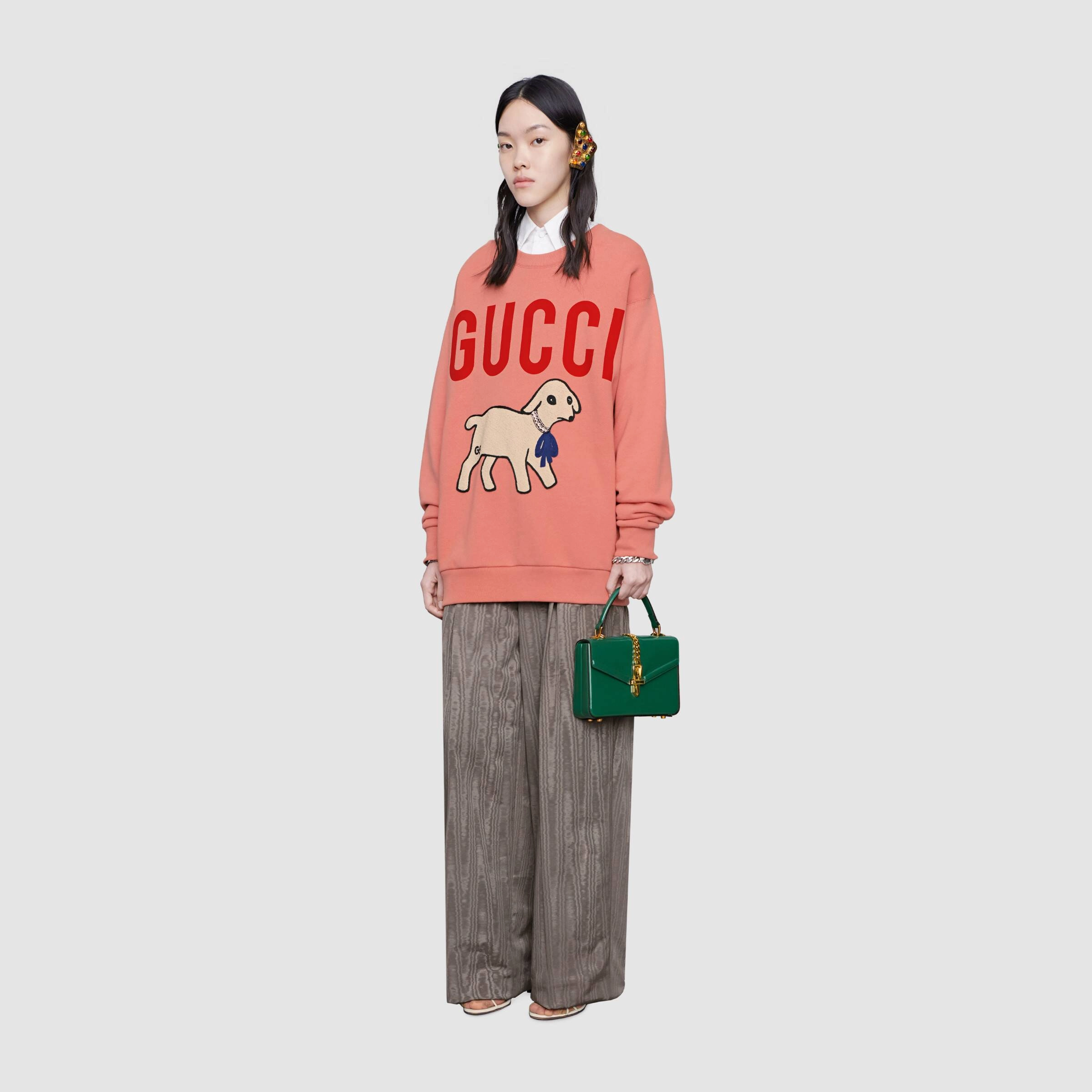 Gucci Sylvie 1969 Mini Chain-Embellished Patent-Leather Tote - Current Season
