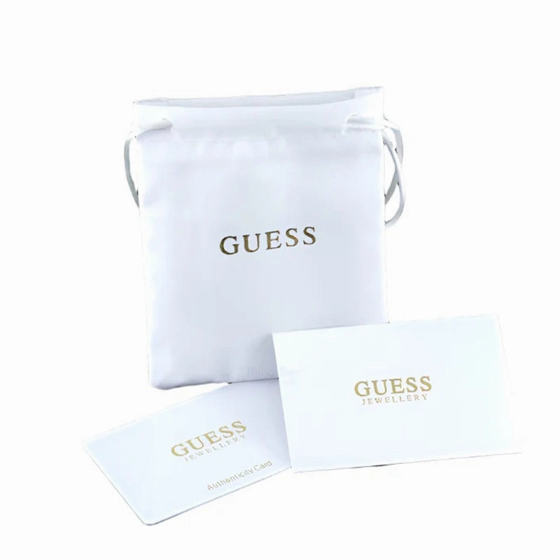 Guess 4G Logo Round Crystal Set Gold Tone Stud Earrings UBE02161YG