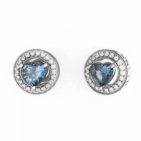 Guess Solitaire Heart Crystal Stud Earrings JUBE04669JWRH