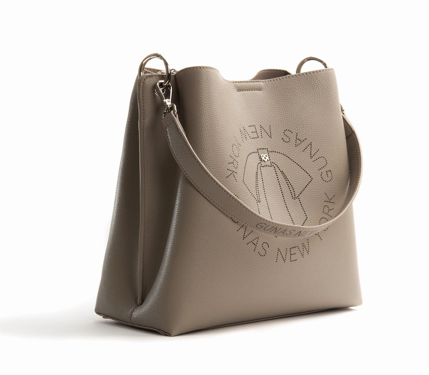 Gunas New York Tabitha Grey Bucket Shoulder Bag