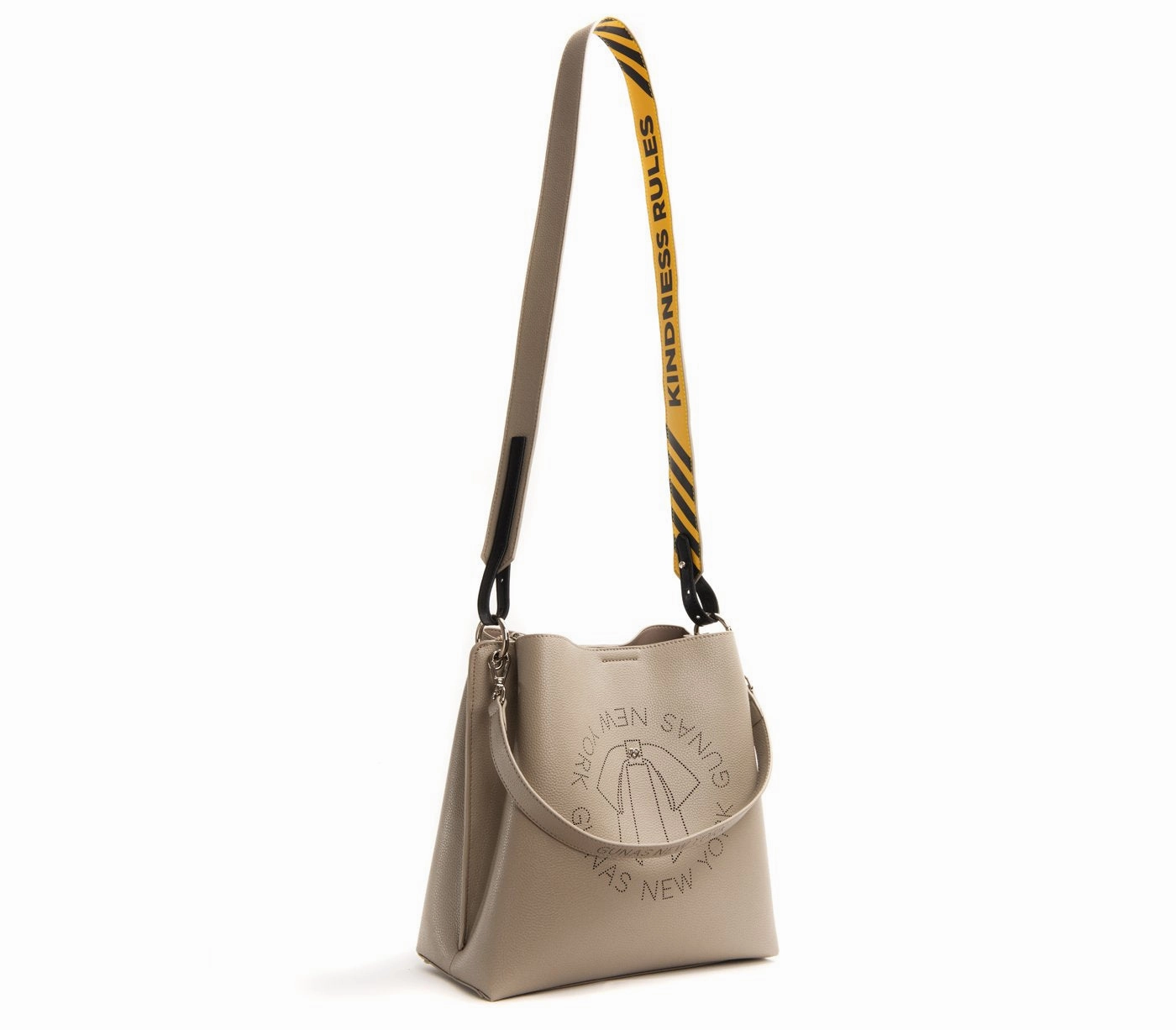Gunas New York Tabitha Grey Bucket Shoulder Bag