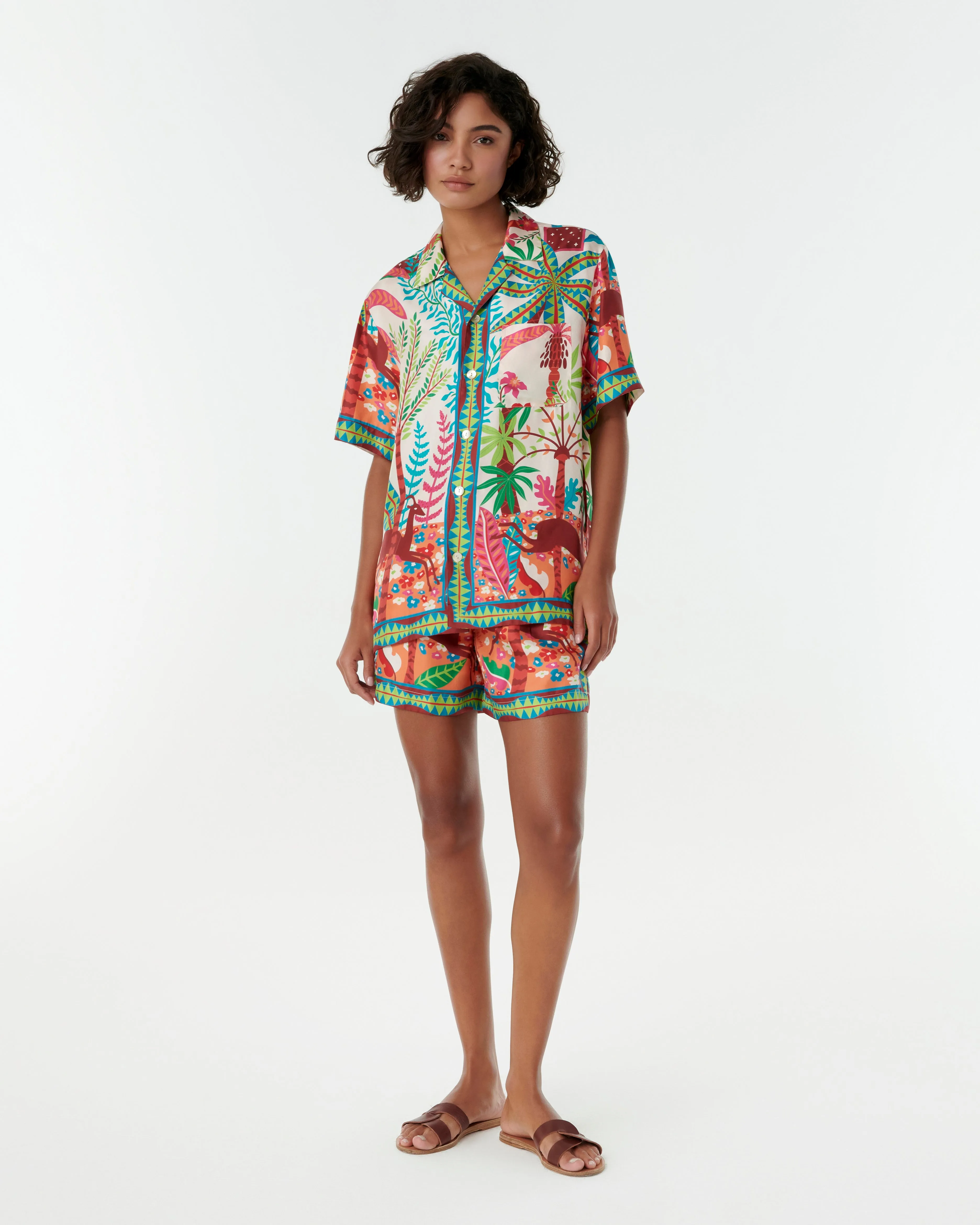 Hawaiian Shirt in Louis Barth??lemy Print