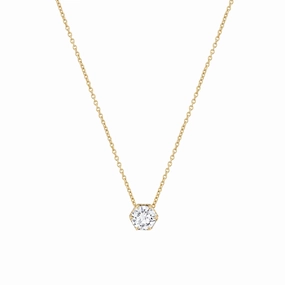 Hex Halo Solitaire Necklace P428-1.5