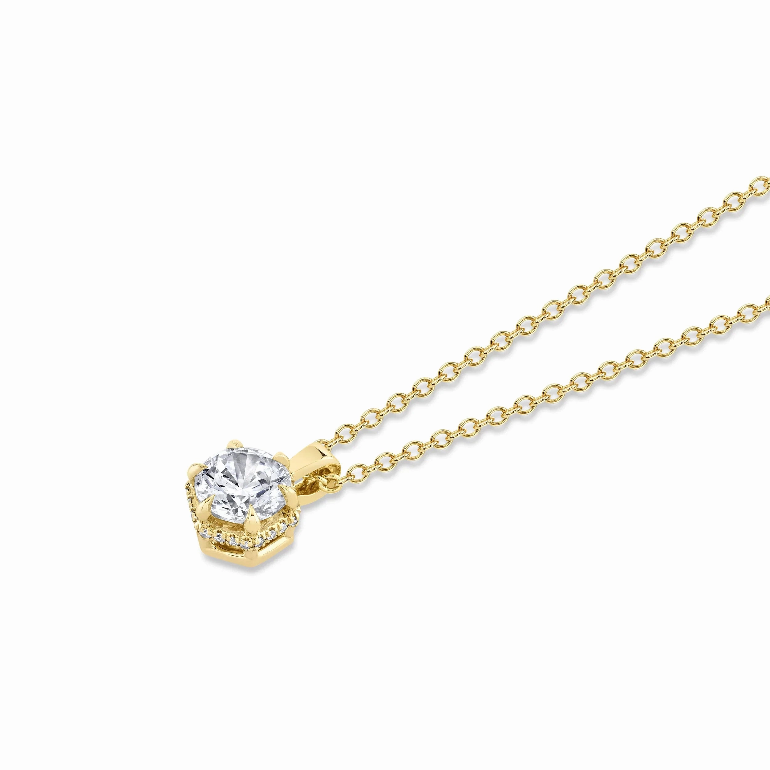 Hex Halo Solitaire Pendant P427-1.0