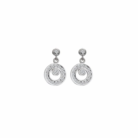 Hot Diamonds Orbit White Topaz Drop Earrings DE744