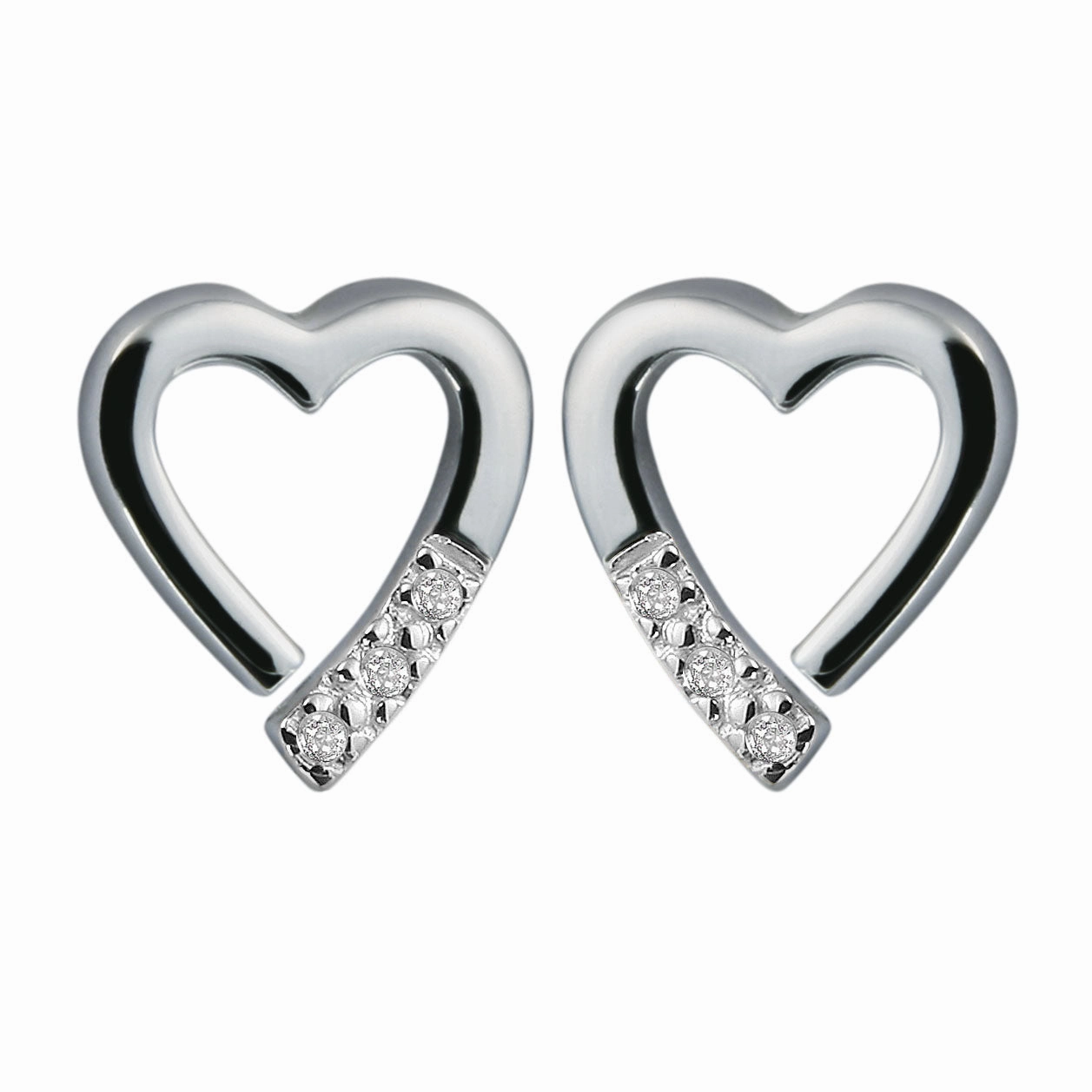 Hot Diamonds Romantic Silver Heart Earrings DE110