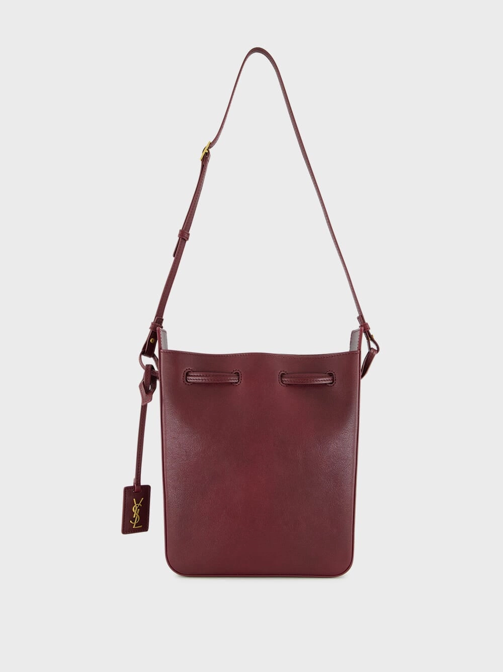 Hot Wine Leather Bucket Bag with Cassandre Charm