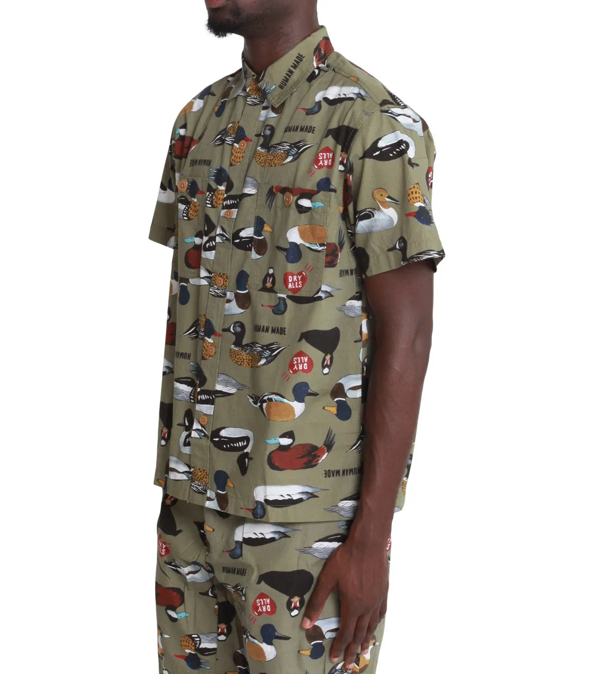 Human Made Duck Short Sleeve Shirt Olive