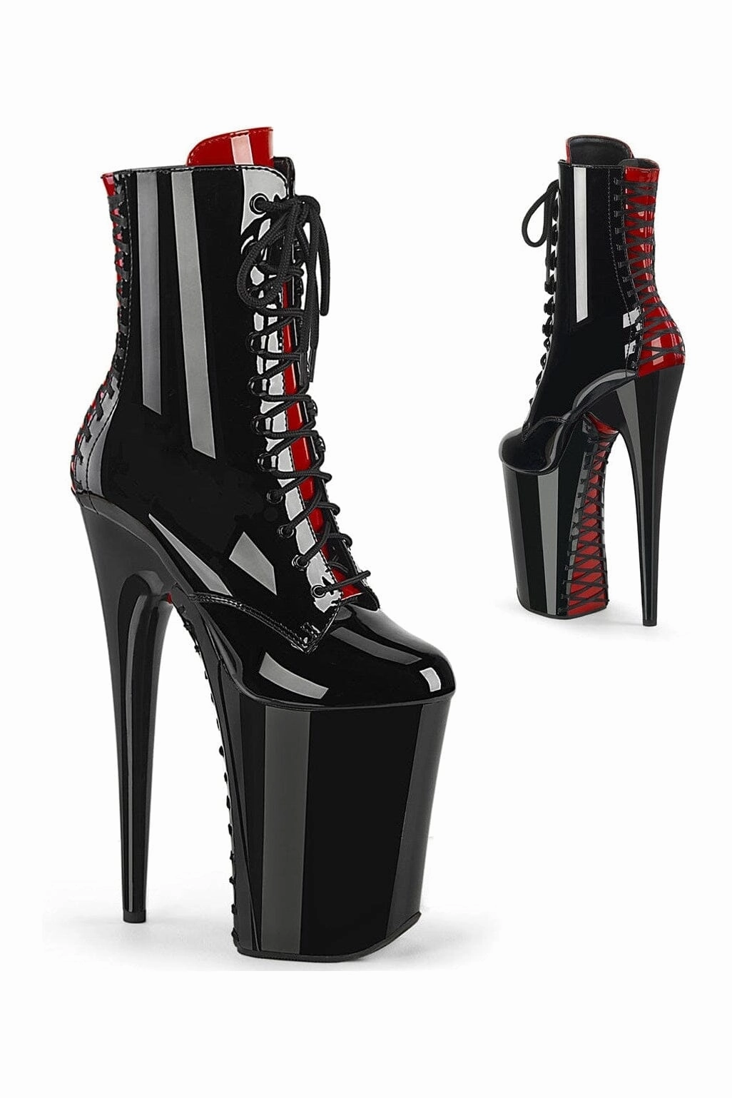 INFINITY-1020FH Black Patent Ankle Boot
