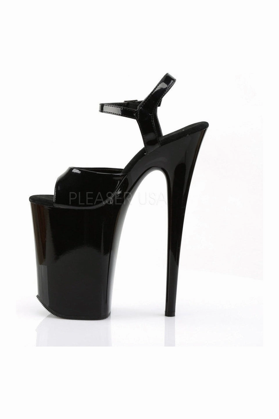INFINITY-909 Platform Sandal  | Black Patent
