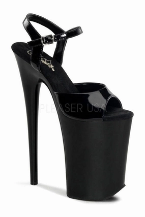 INFINITY-909 Platform Sandal  | Black Patent