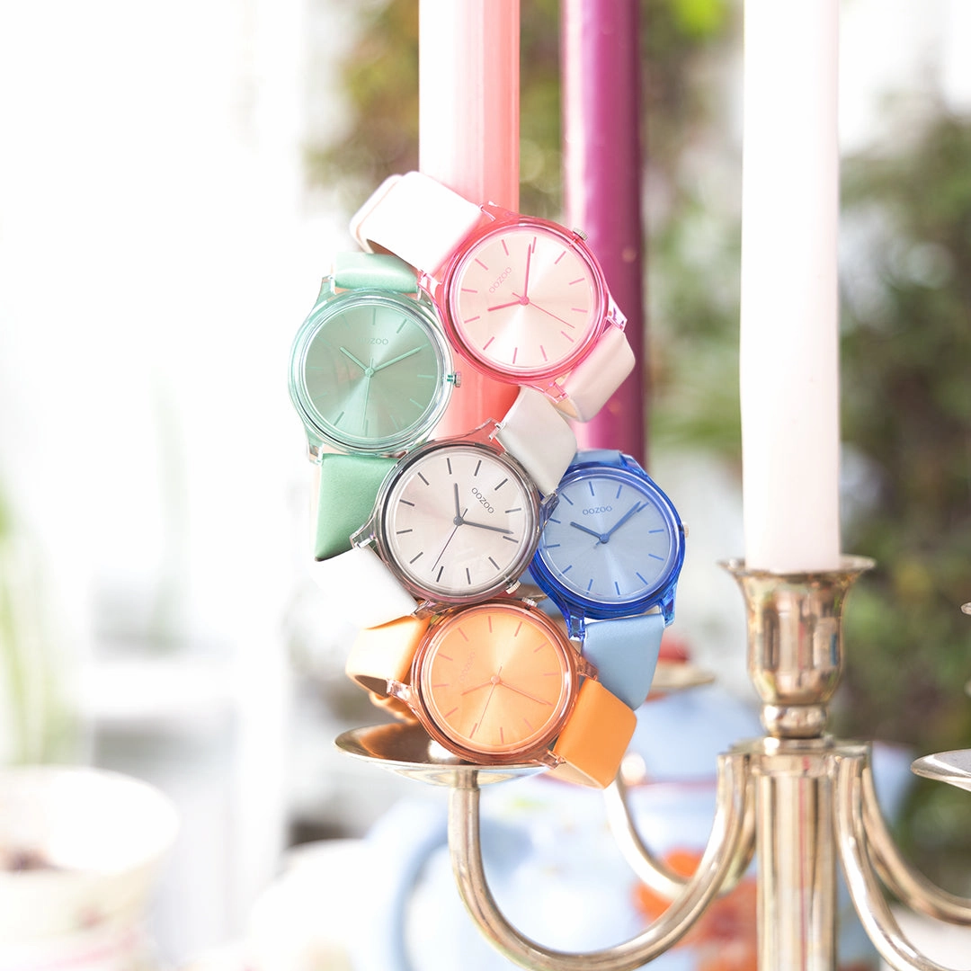 Jade green OOZOO watch with leather strap - C11139