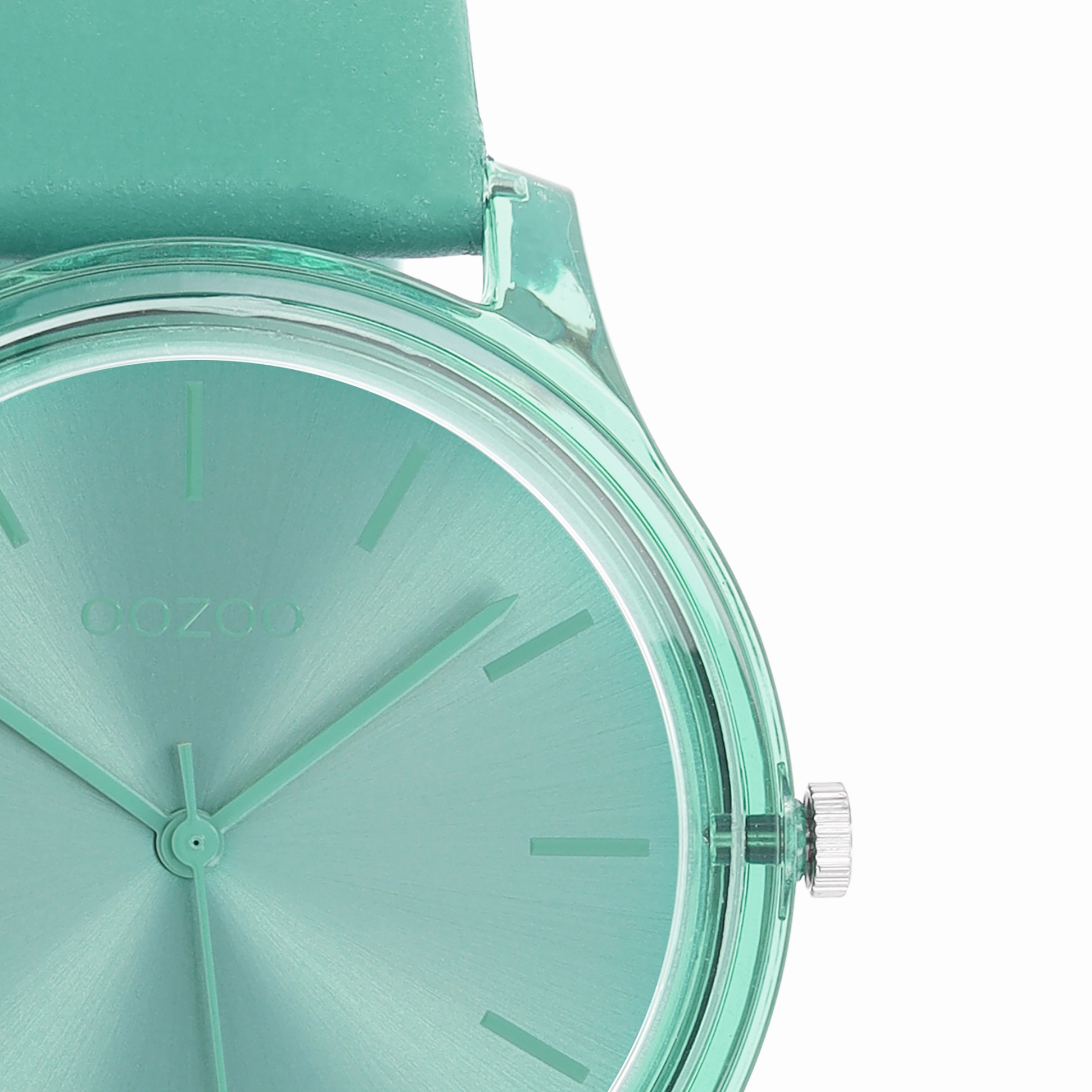 Jade green OOZOO watch with leather strap - C11139