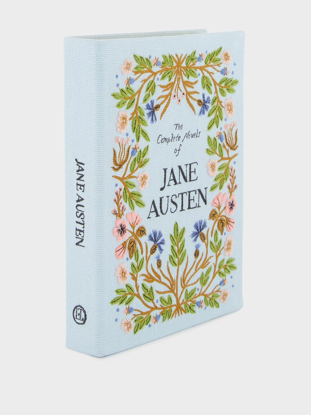 Jane Austen Light Blue Embroidered Clutch