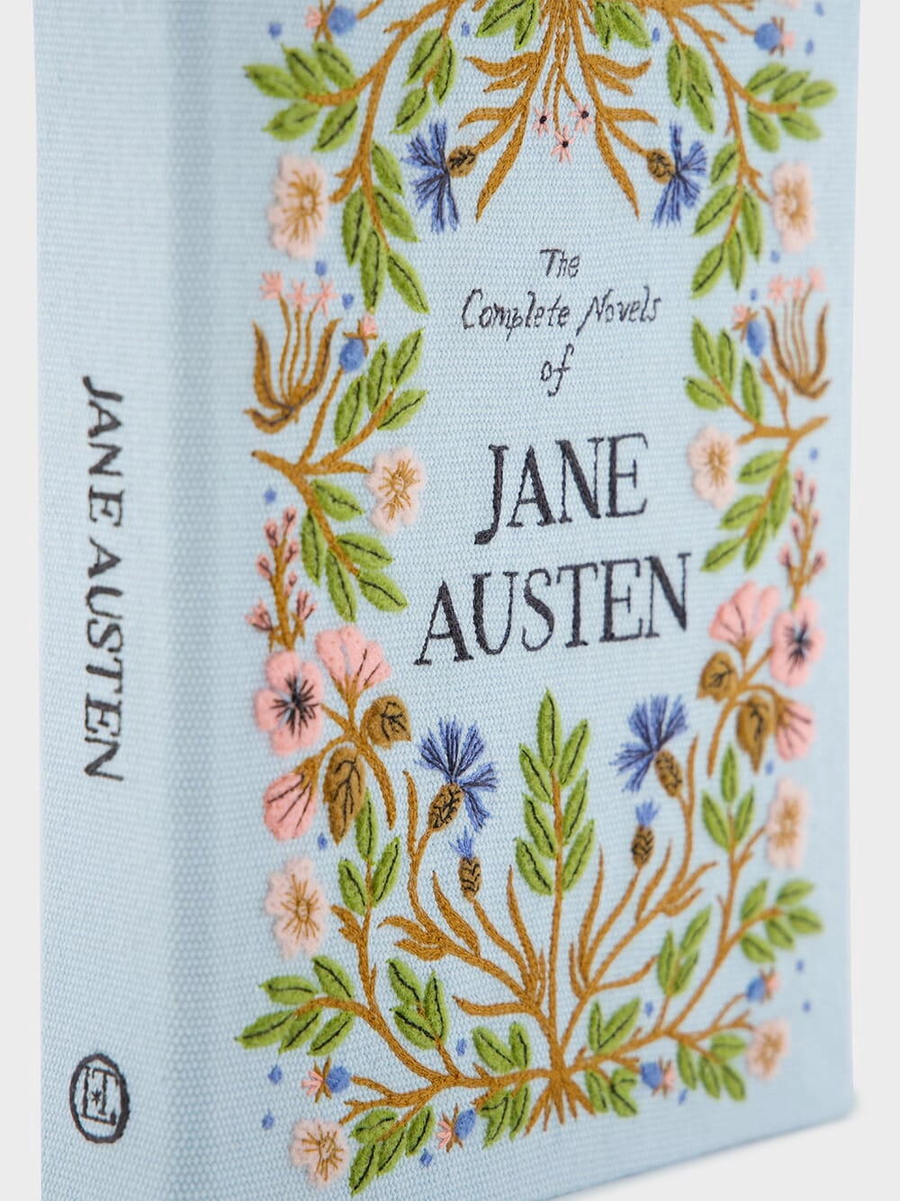 Jane Austen Light Blue Embroidered Clutch