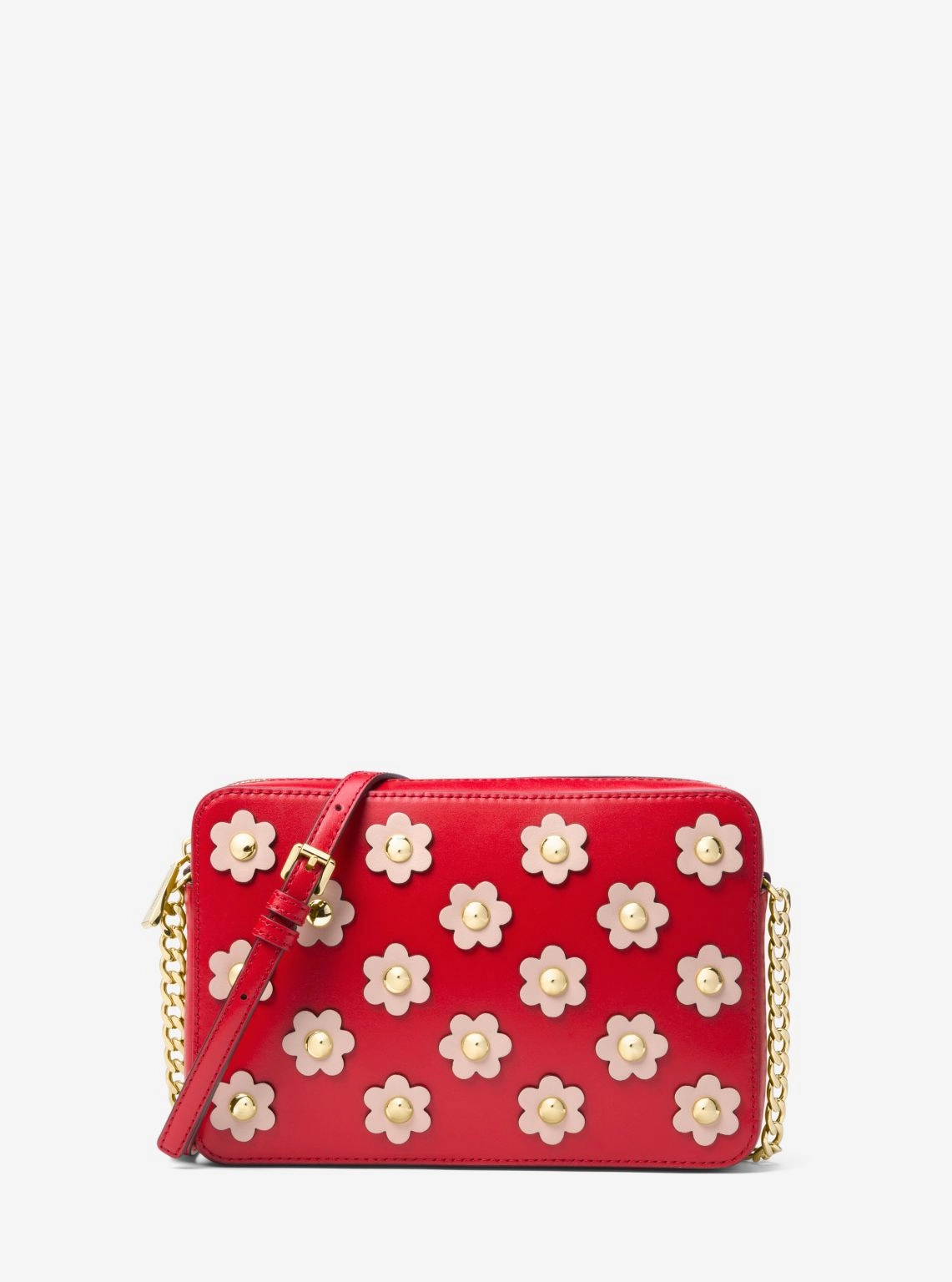 Jet Set Floral Appliqu?? Leather Crossbody Bag