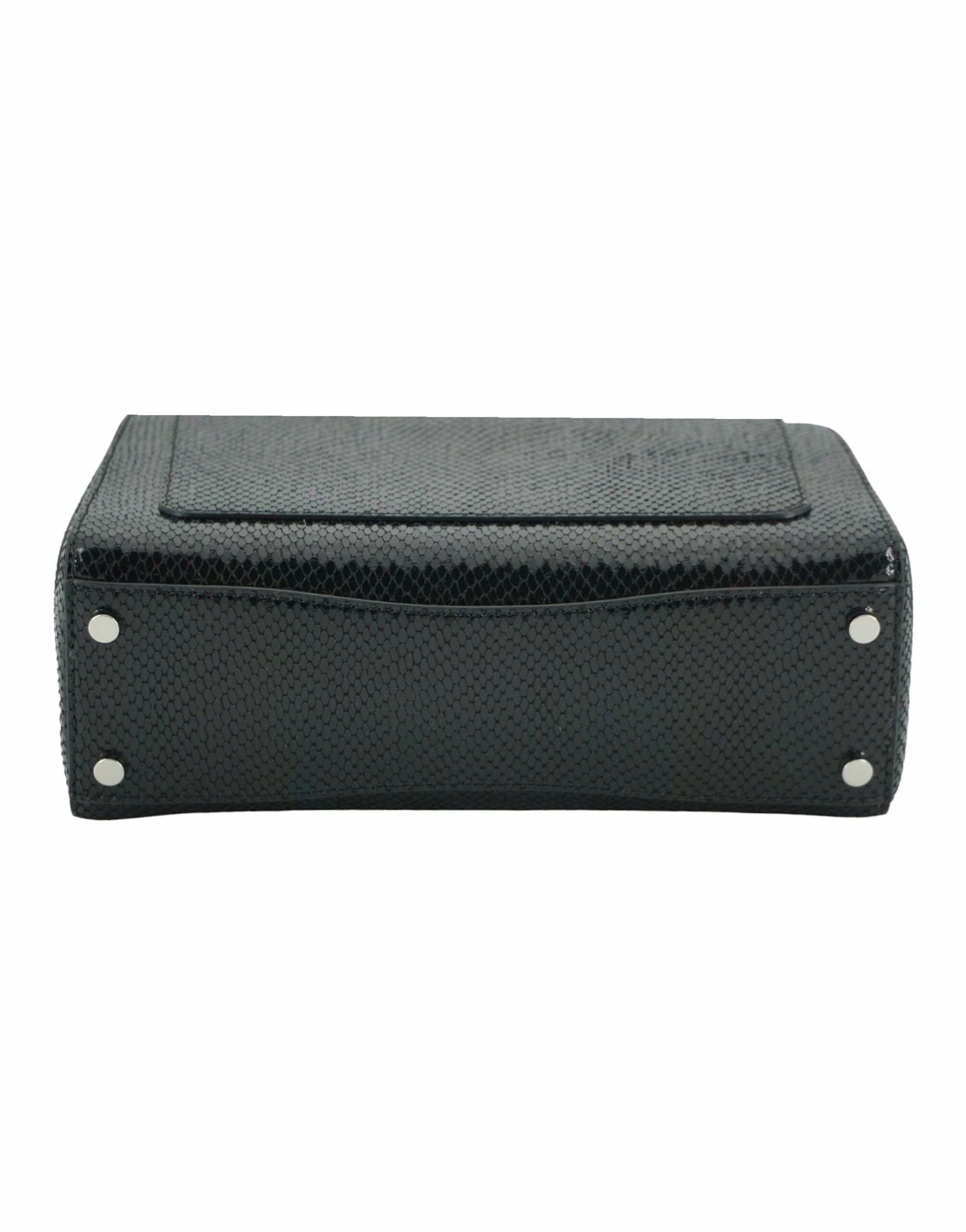 Jimmy Choo Black Leather Top Handle Shoulder Bag